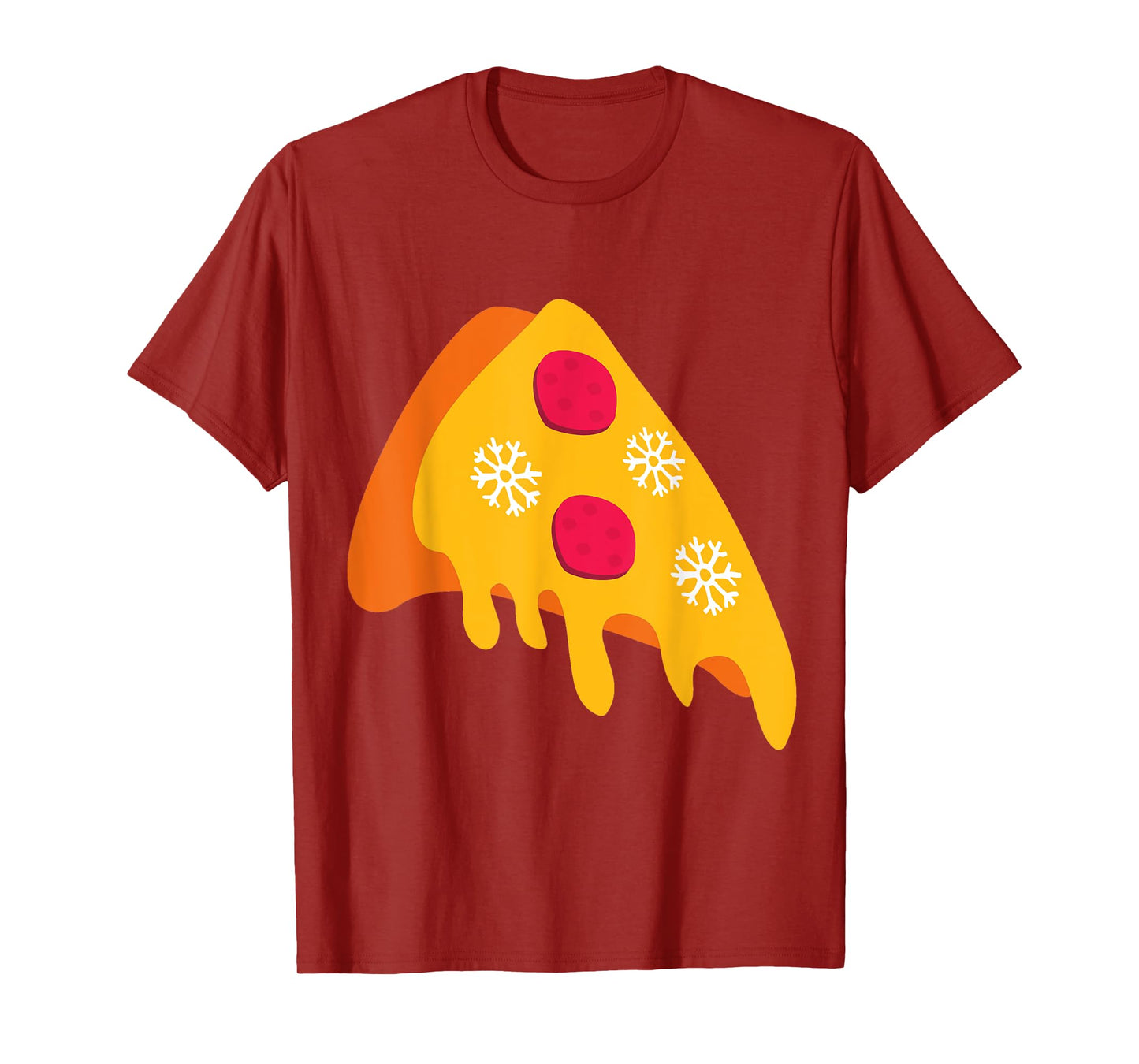 Ugly Christmas Pepperoni Pizza Snowflake Winter Italian Food T-Shirt