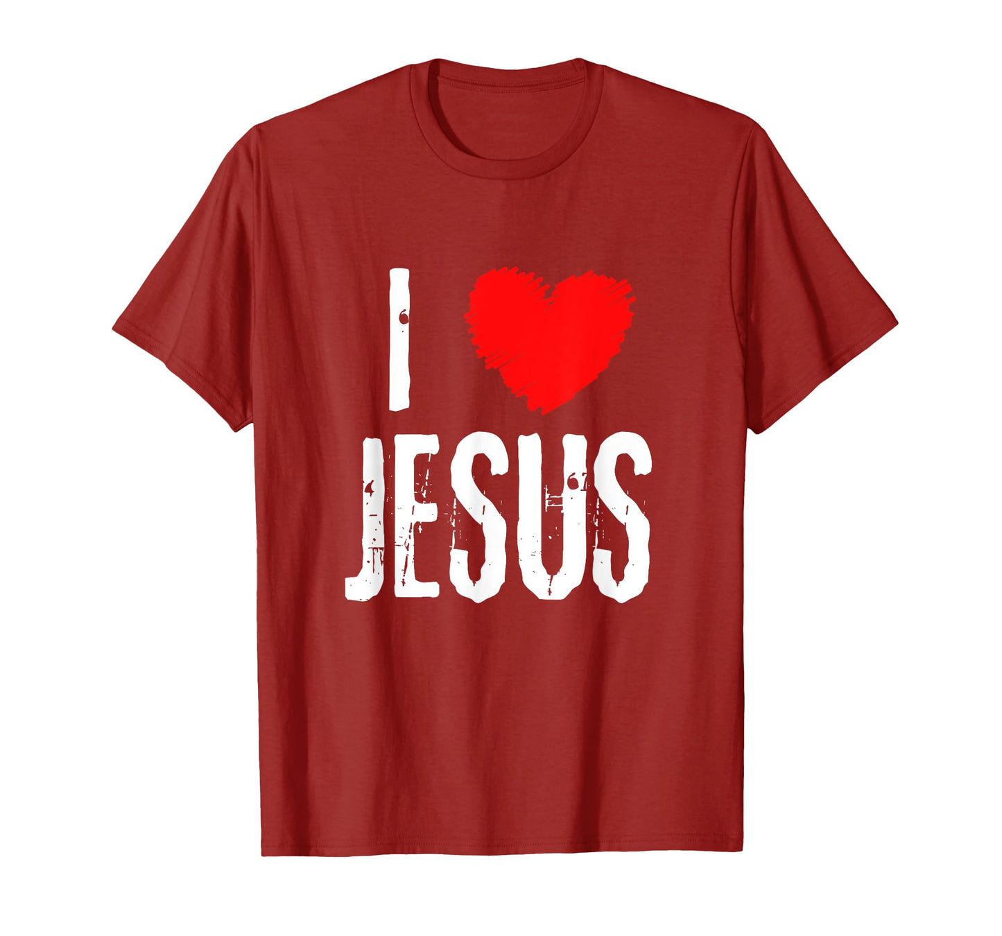 Vintage Grunge I Love JESUS typography, Christian T-Shirt