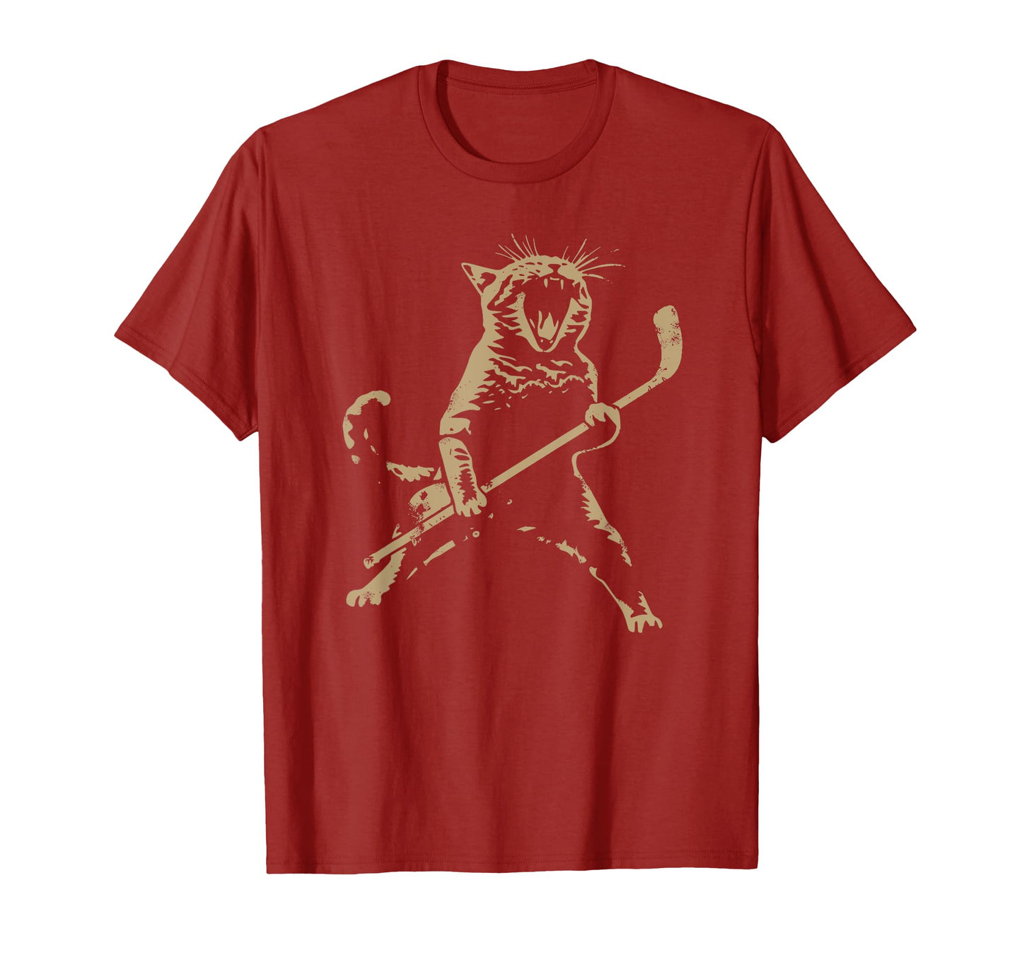 Cat playing ice hockey T-Shirt for Men Women