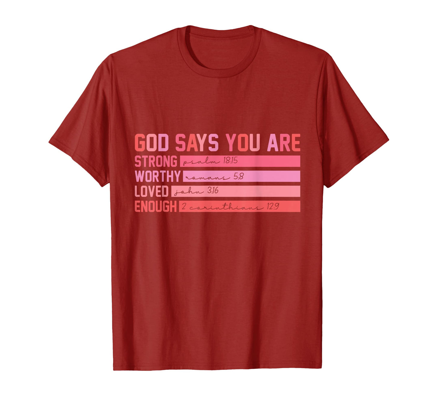 Vintage God Says You Are Strong Worthy Loved Enough Tee Gift T-Shirt