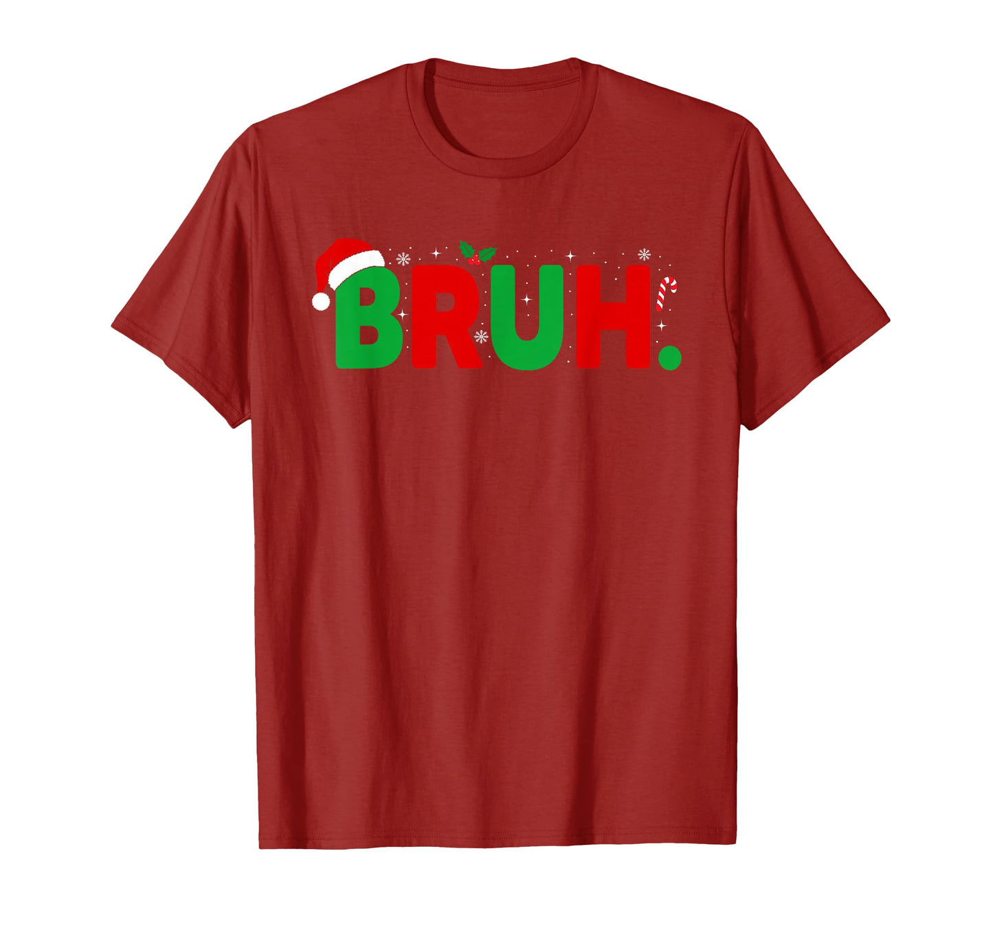 Bruh Christmas Shirt for Kids Boys Teens Men Funny Christmas T-Shirt