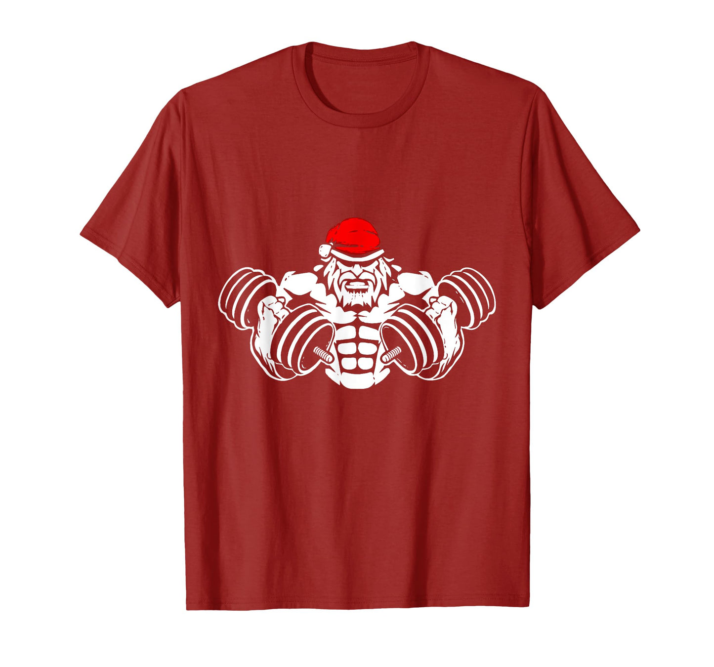Funny Christmas Santa T-Shirt - Workout Gym Rat Xmas Humor T-Shirt