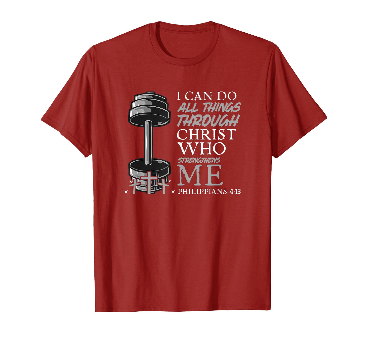 Can Do All Things Weightlifter Christian Gym Bible Verse T-Shirt