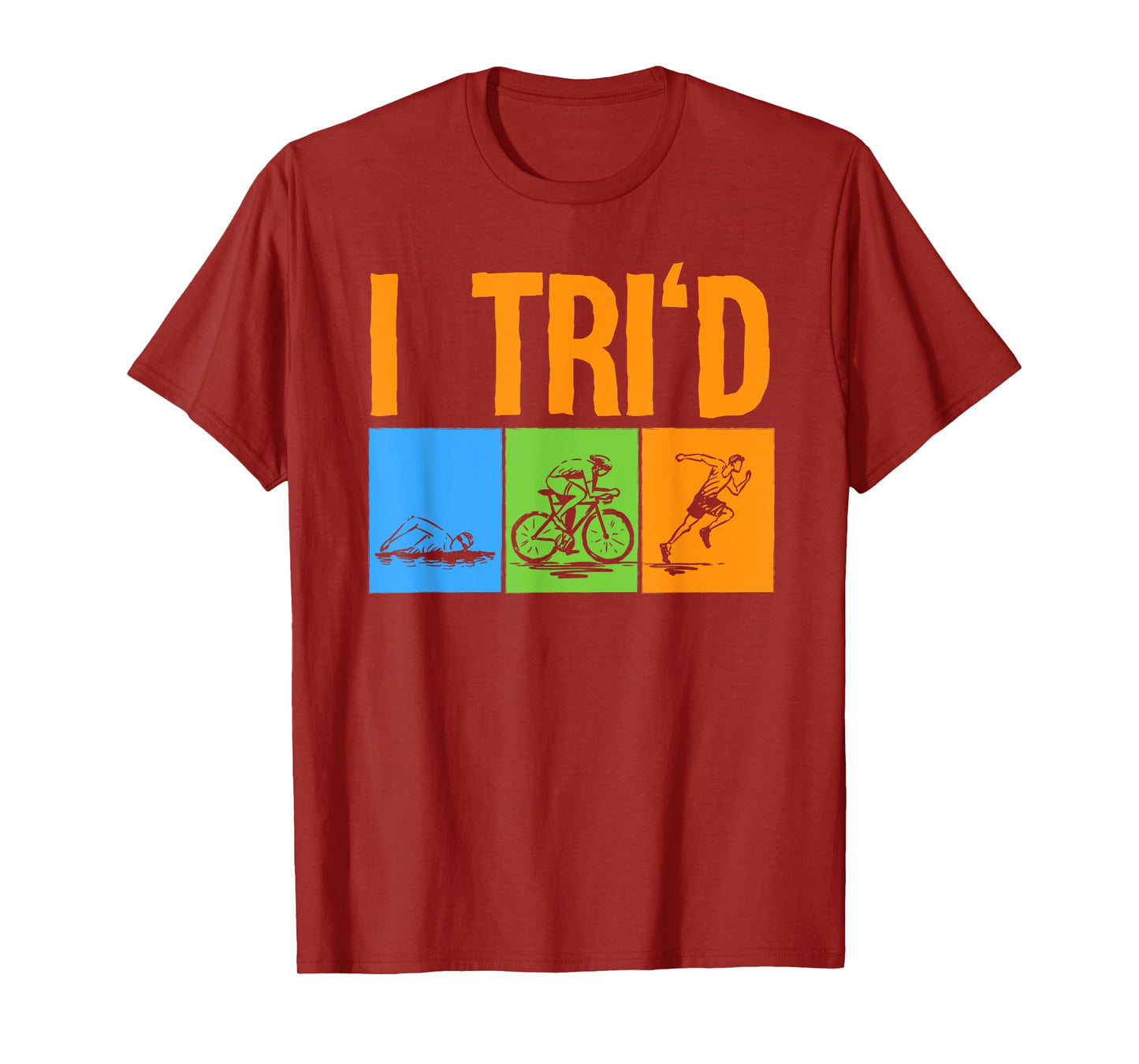 Funny Triathlon Design Triathletes Men Women Swim Bike Run T-Shirt