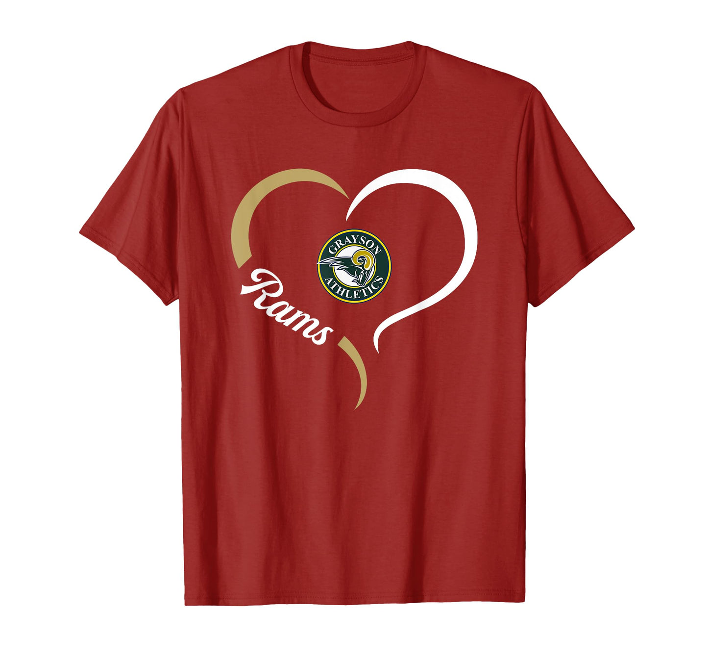 Grayson Rams Logo Half Heart Slogan HS T-Shirt