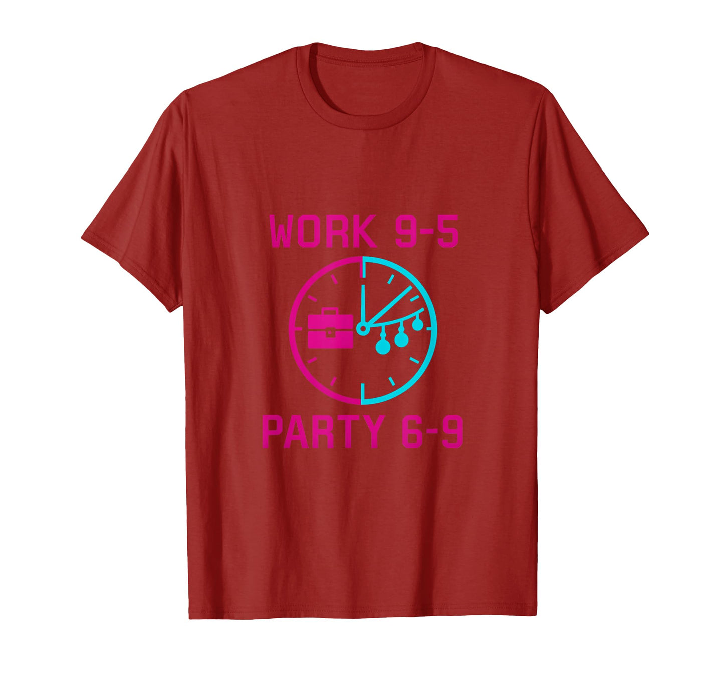 Work 9-5 Party 6-9 Clock Balance Graphic T-Shirt