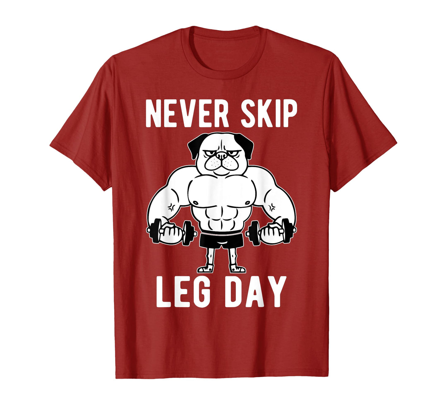 Funny Leg Day Designs Collection Never Skip Leg Day T-Shirt, Unisex-Adults, Black, Small, Short Sleeve