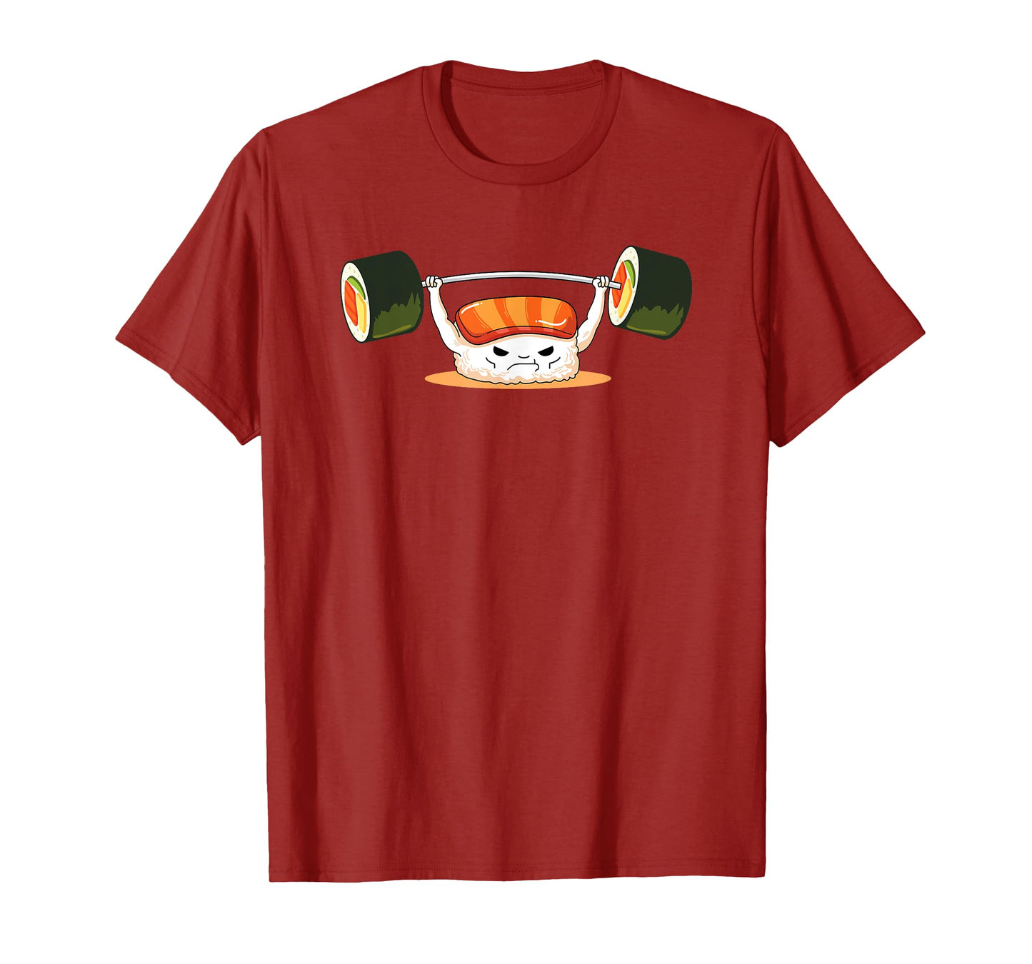 Funny Sushi Weight Lifting I Love Sushi Rolls Gym Fitness T-Shirt
