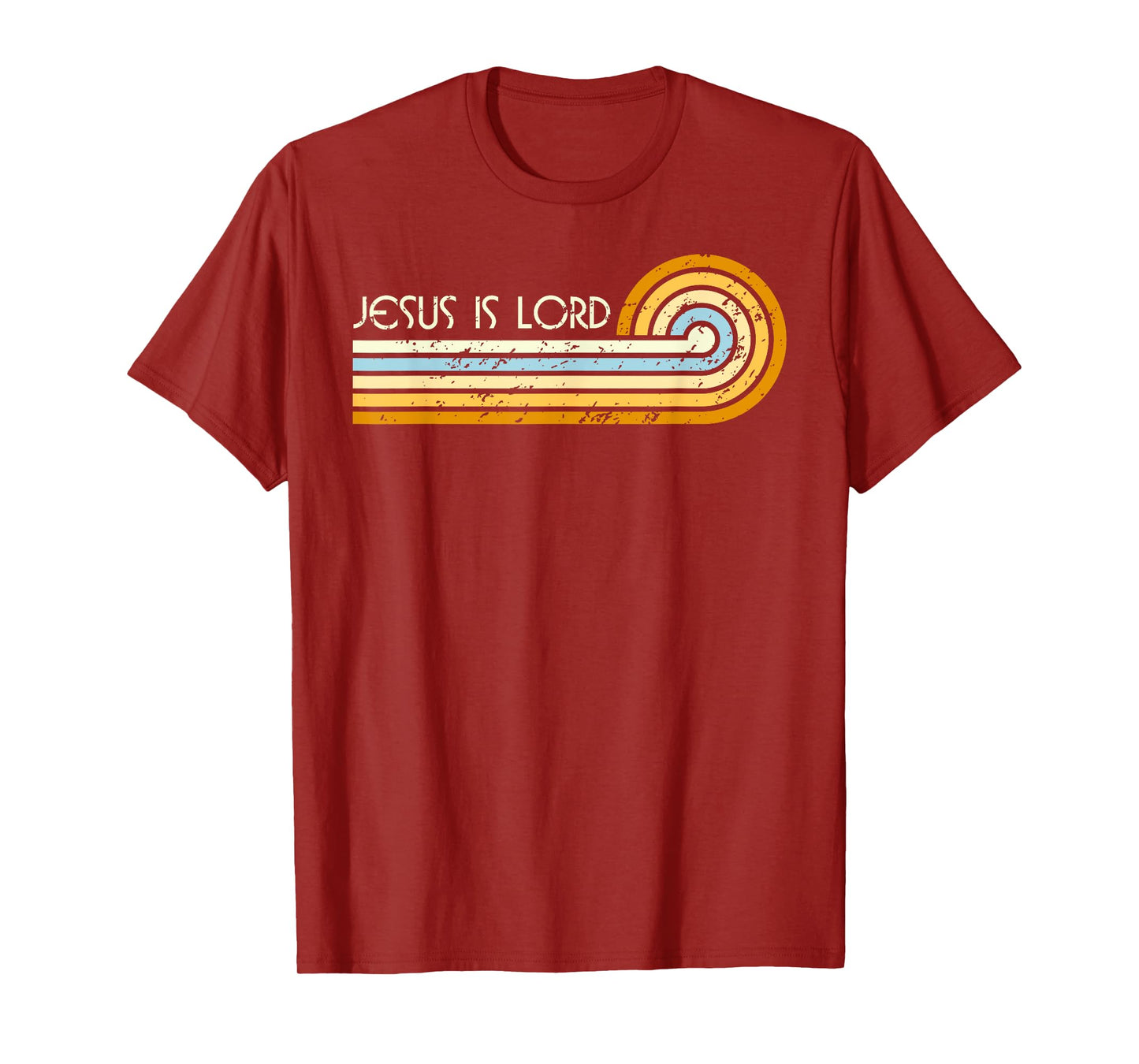 Retro Groovy 1970s 1980s Jesus is Lord Romans 10:9 T-Shirt