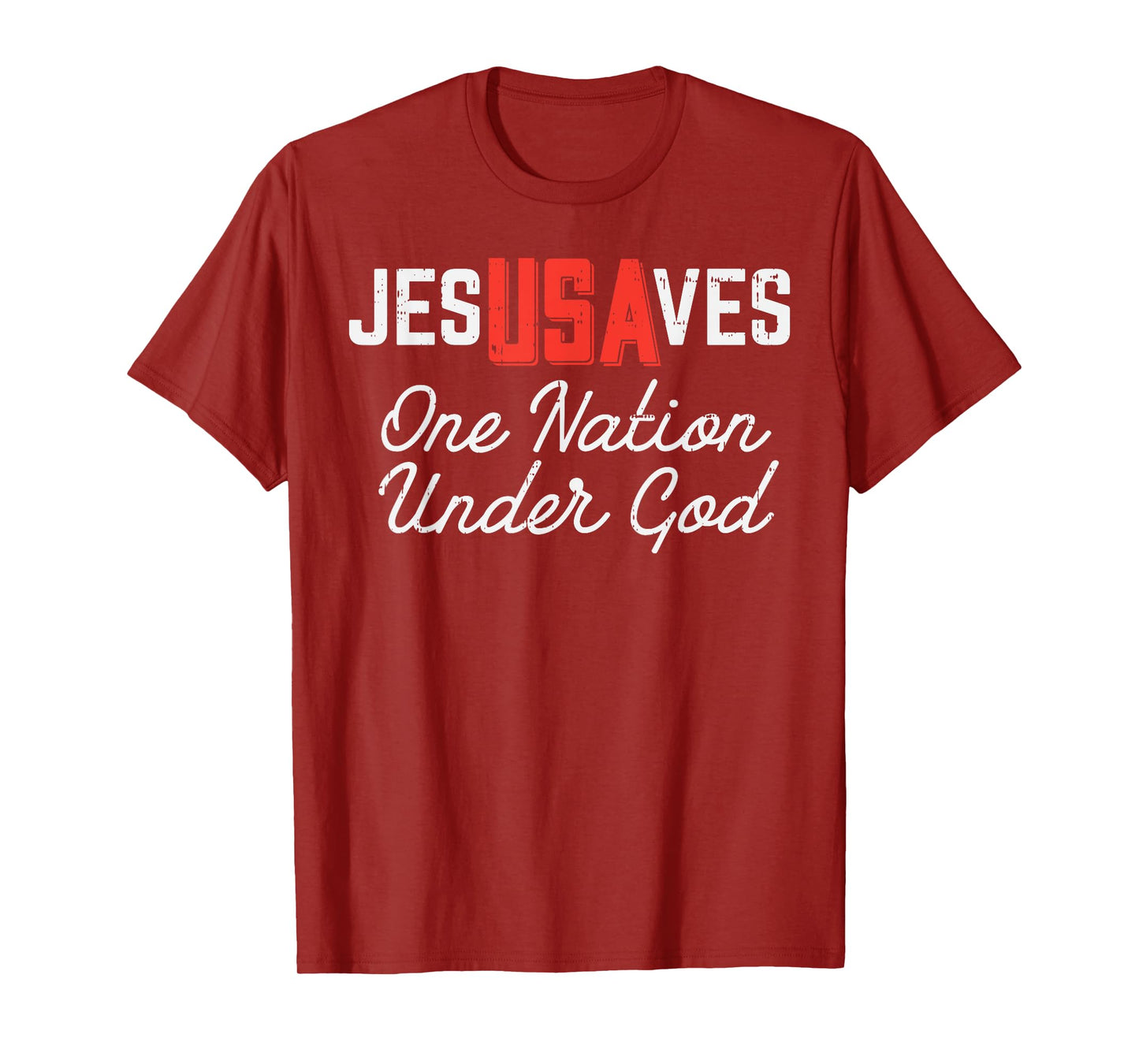 Jesus Saves USA One Nation Under God Jesus Christian Gift T-Shirt