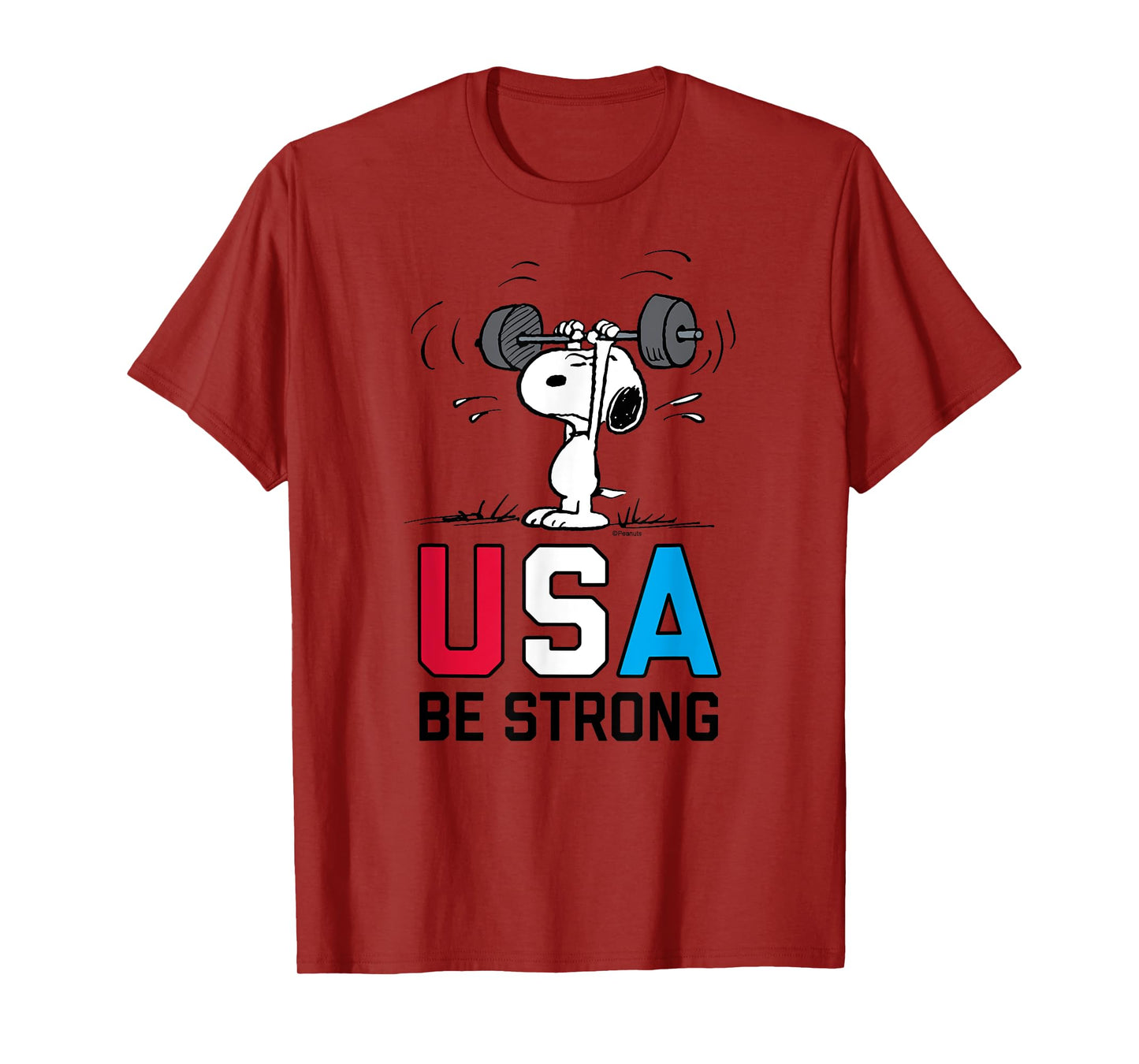 Peanuts - Snoopy USA Weightlifting USA Be Strong T-Shirt