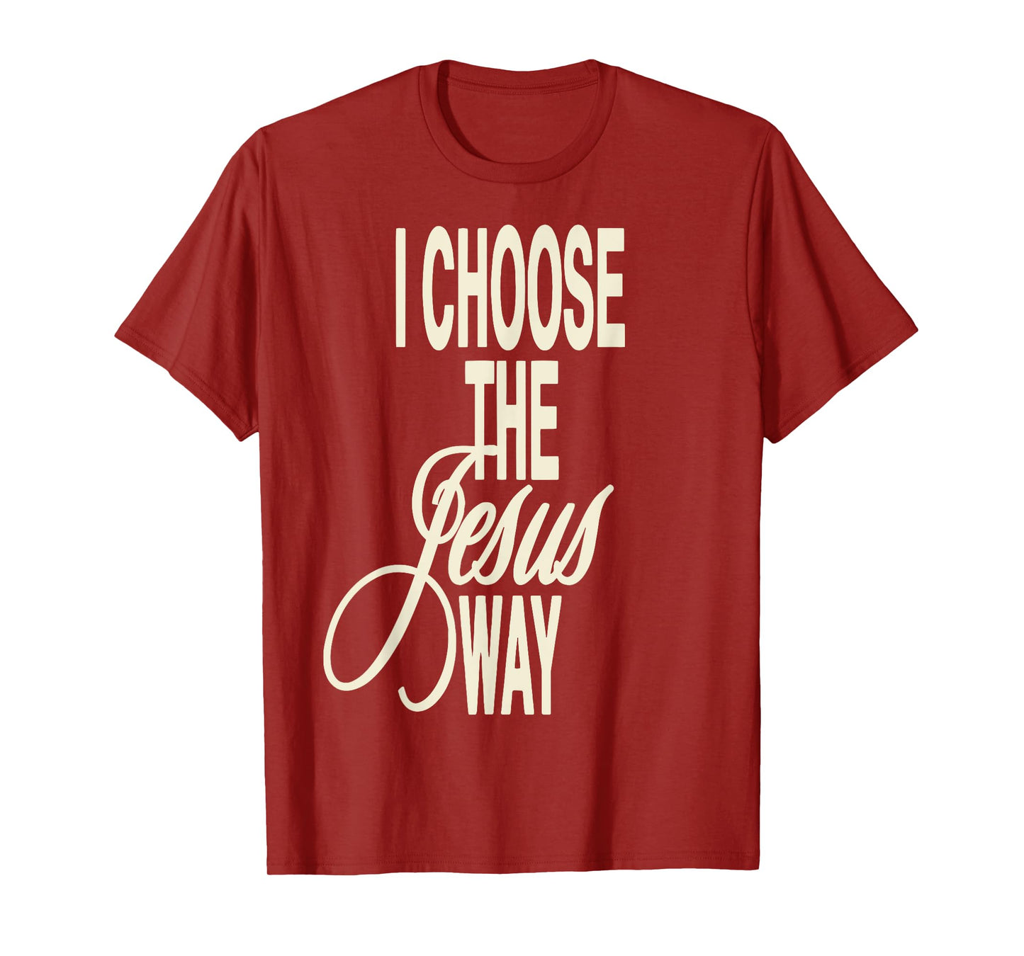 I Choose The Jesus Way Tees I Choose The Jesus Way T-Shirt Unisex-Adults X-Small Black Cotton Polyester Short Sleeve Crew Neck T-Shirt