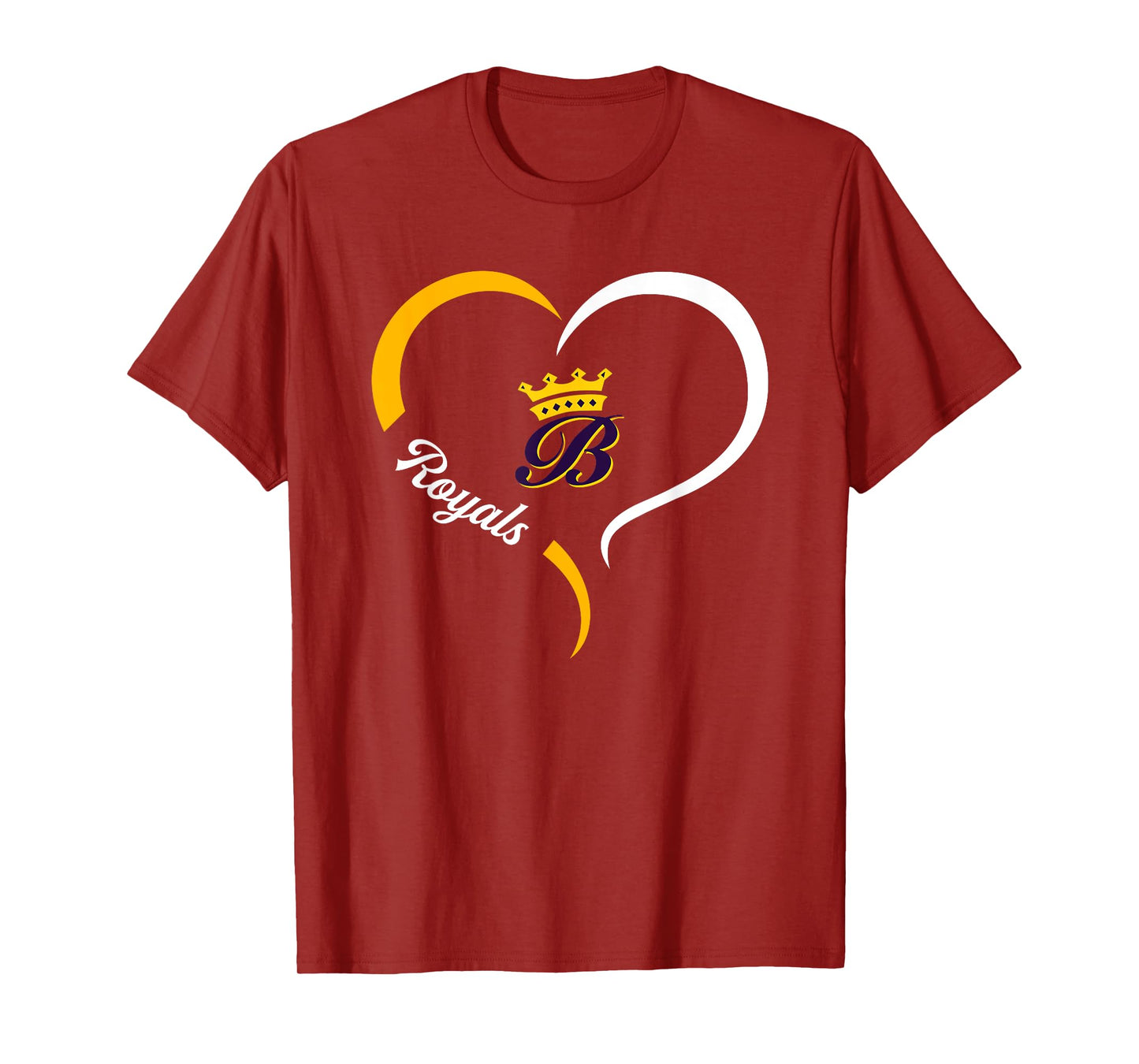 Blissfield Royals Logo Half Heart Slogan HS T-Shirt