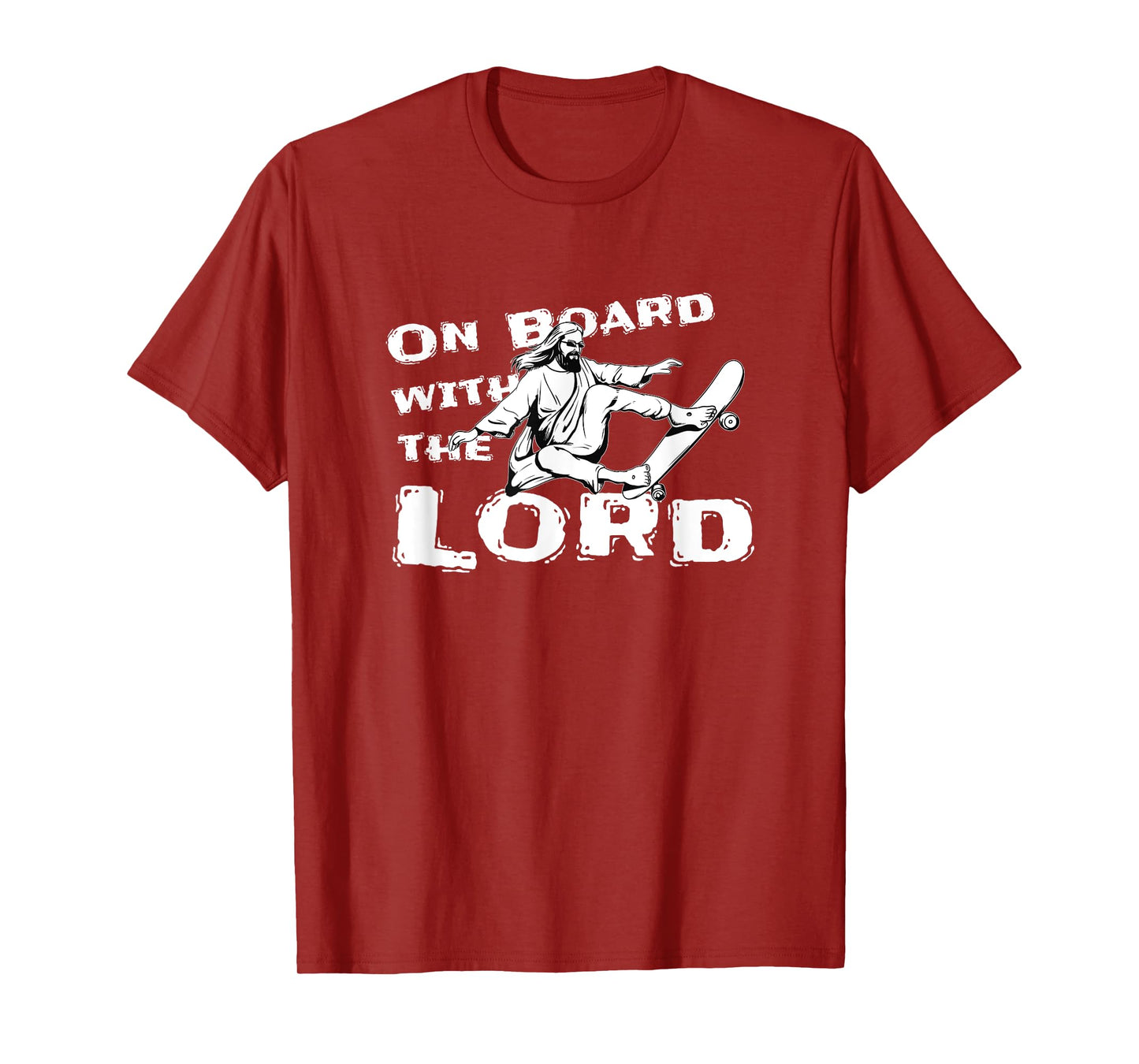 Skateboarding Jesus On Board With the Lord Christian T-Shirt