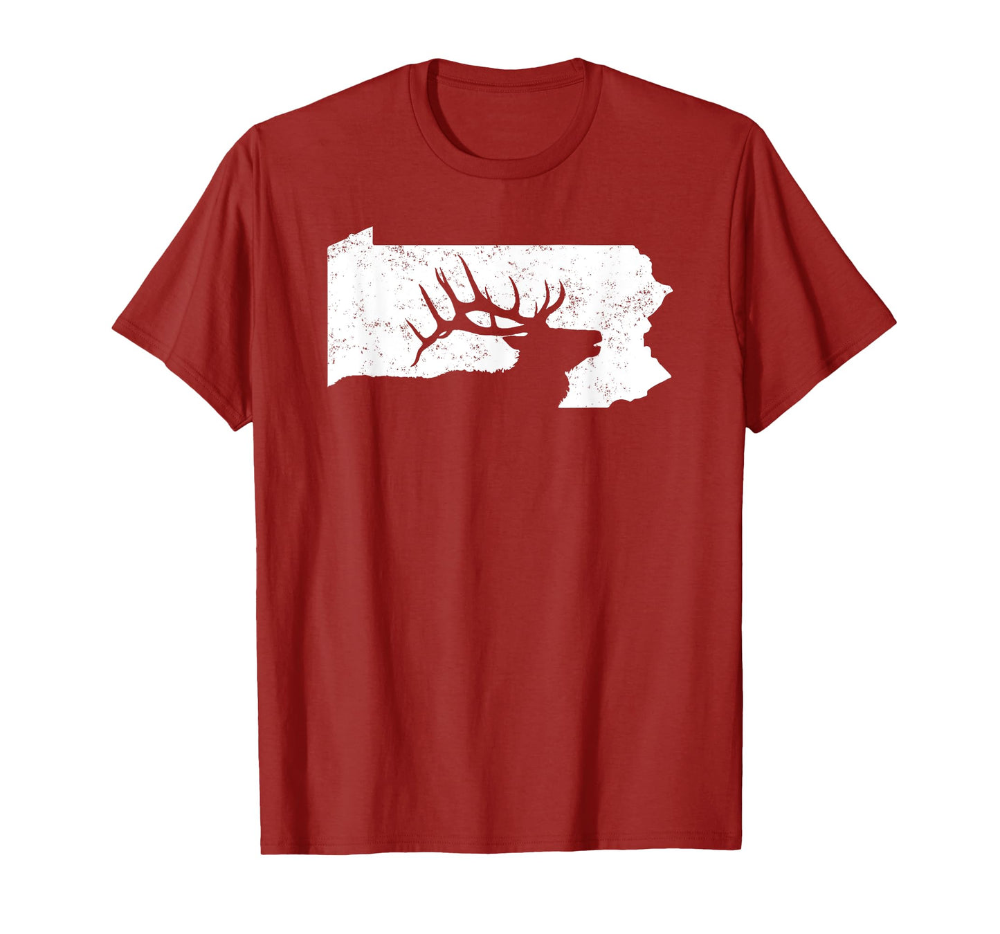 Pennsylvania Elk Hunting Shirt - Bull Elk PA State Shape T-Shirt