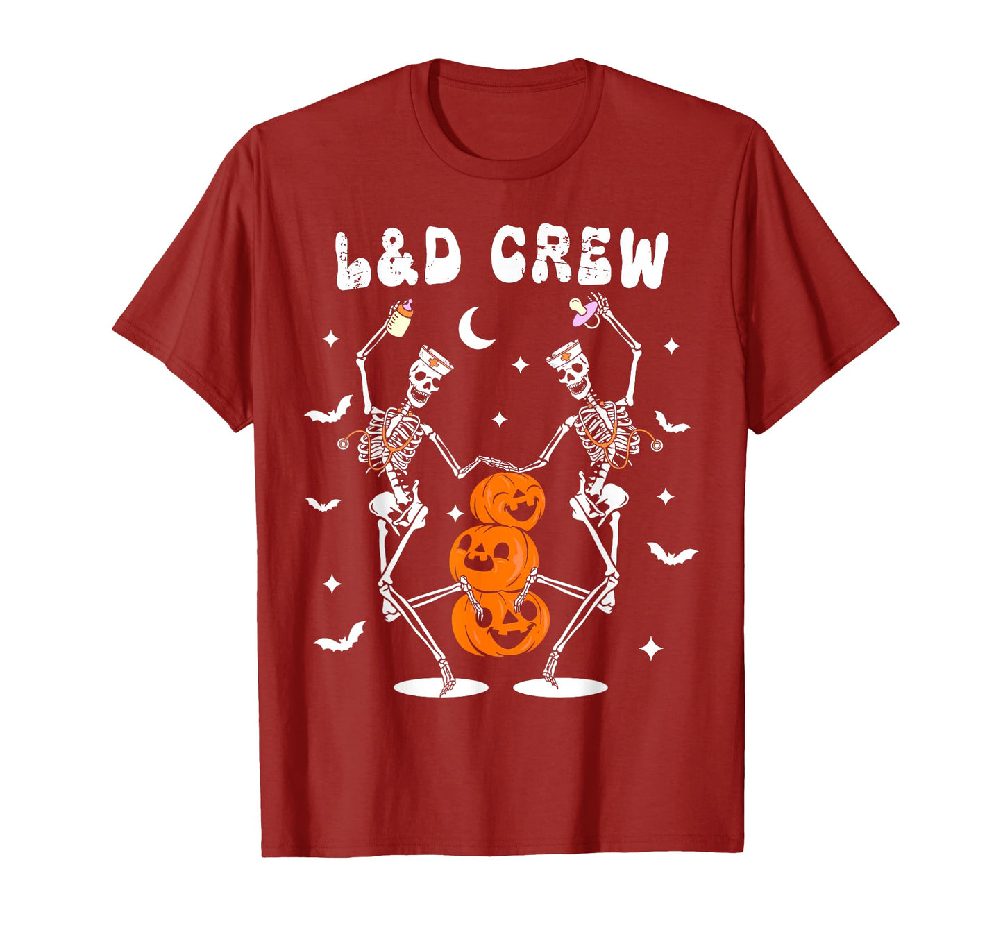 Labor And Delivery Crew Nurse Skeleton Dancing Halloween T-Shirt