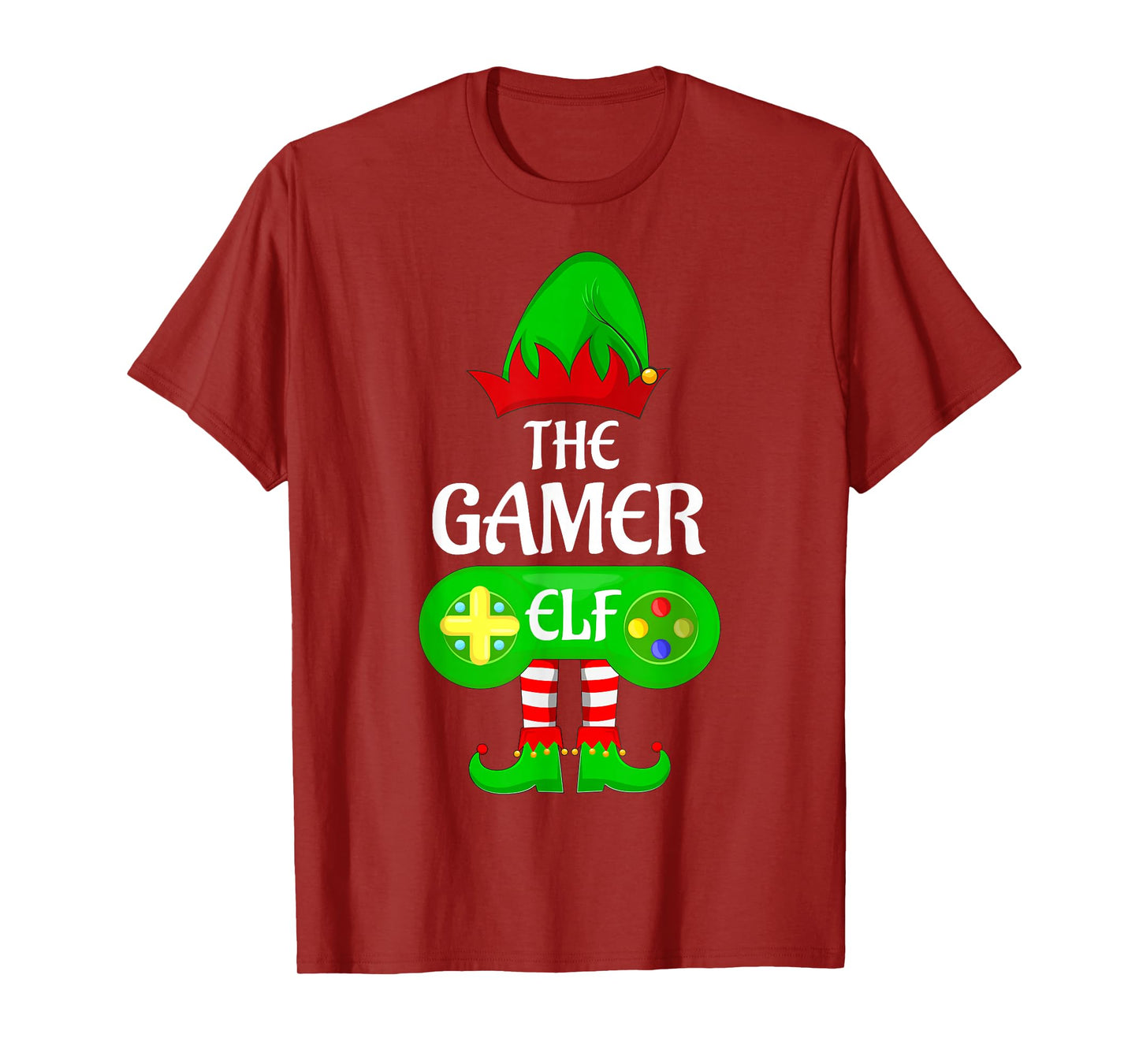 Gamer Elf Christmas Family Video Gaming Elf Squad Xmas T-Shirt