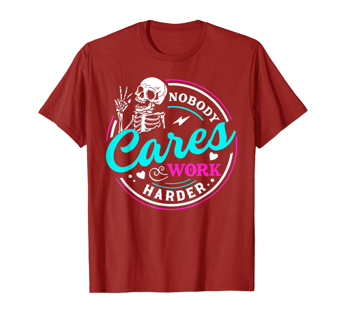 Nobody Cares Work Harder Motivational Workout Gym T-Shirt - Women's Gymnastics T-Shirt - Black, Small