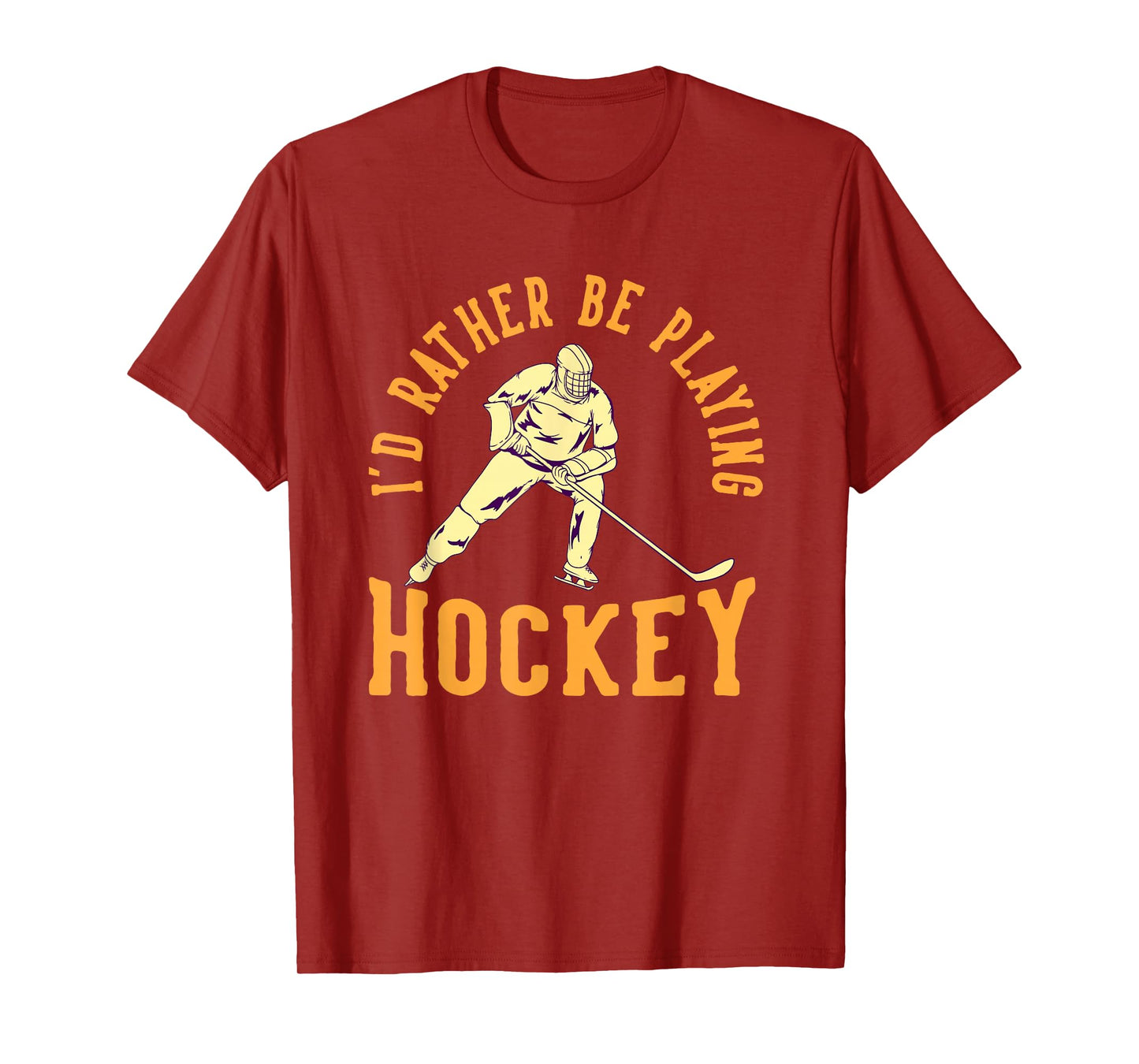 Hockey I’d Rather Be Playing Vintage Ice Sports T-Shirt