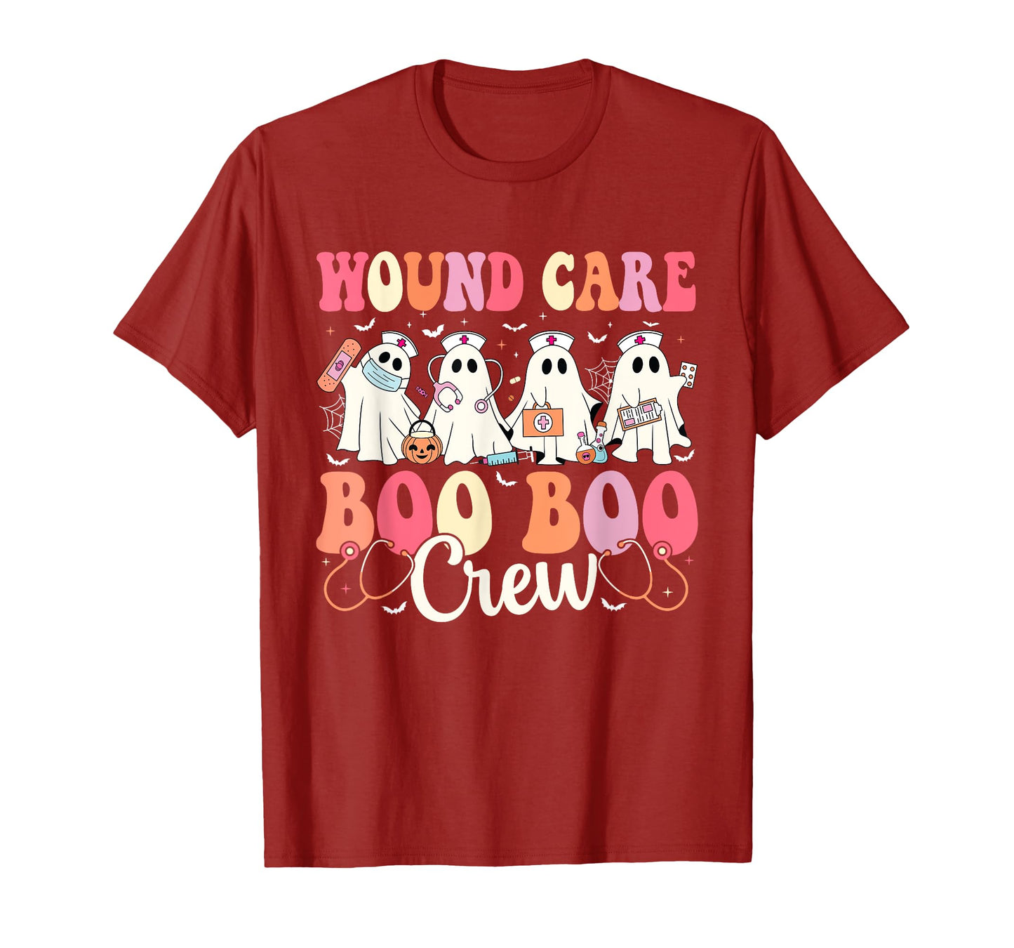 Wound Care Nurse Boo Boo Crew Ghost Halloween Wound Care T-Shirt