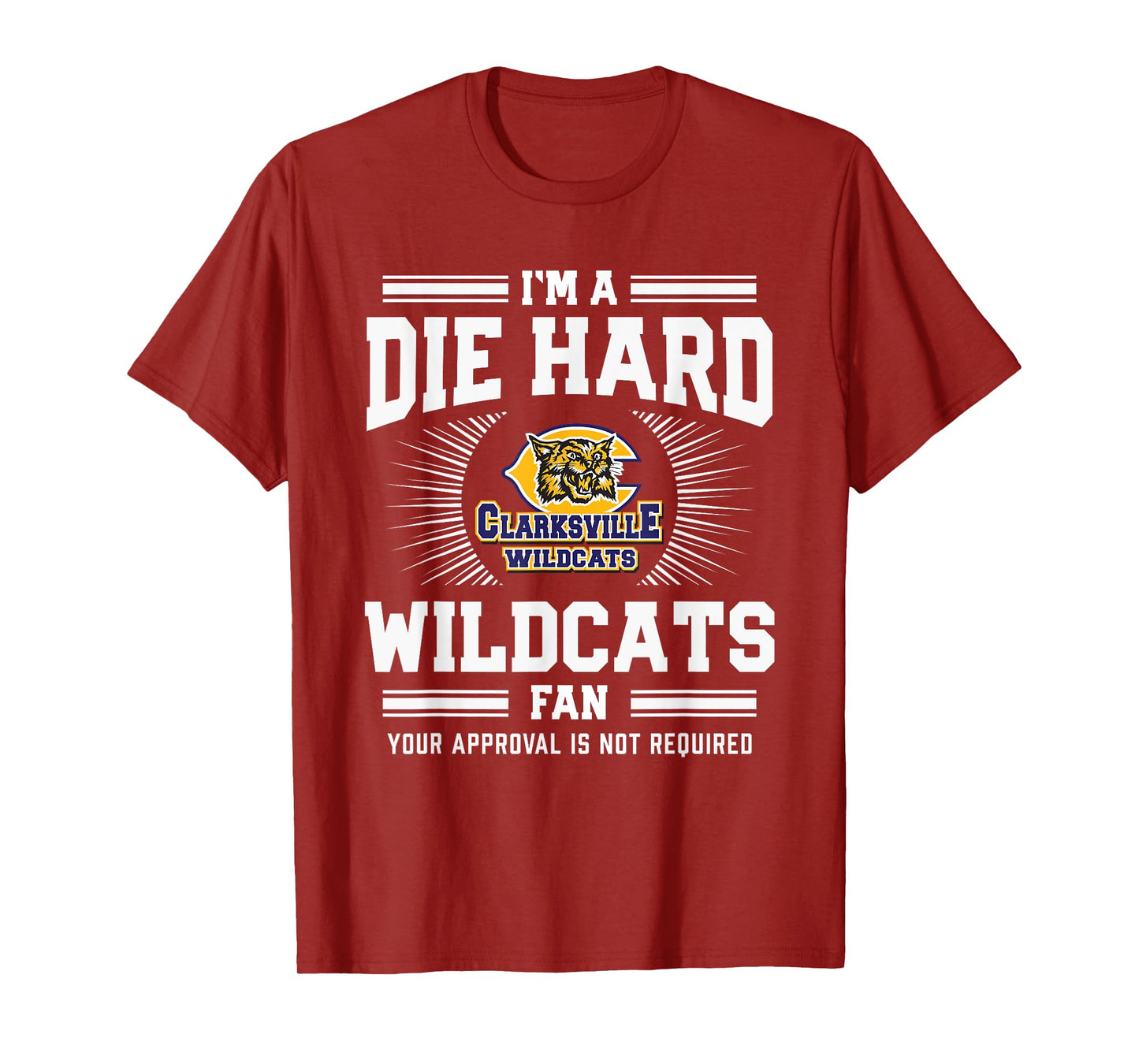 Clarksville Wildcats Logo Die Hard Fan HS T-Shirt