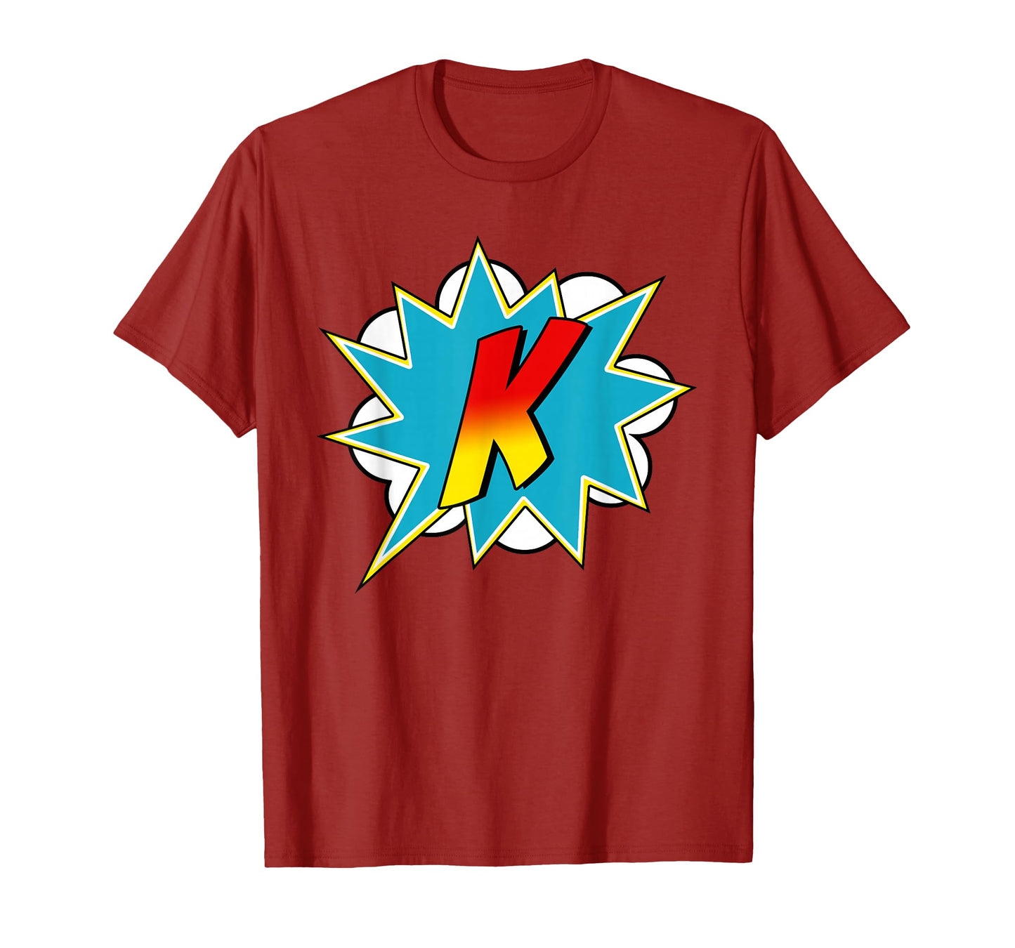 Letter K Superhero Name Comic Letter Retro Costume T-Shirt