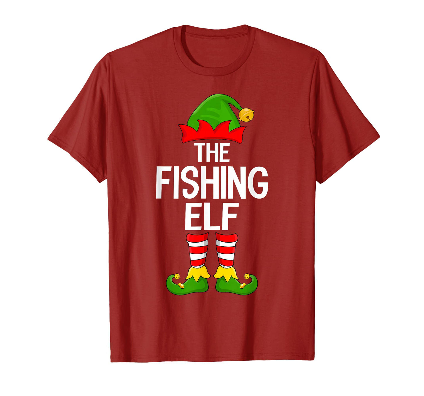Fishing Elf Xmas Matching Family Elf Squad Christmas T-Shirt