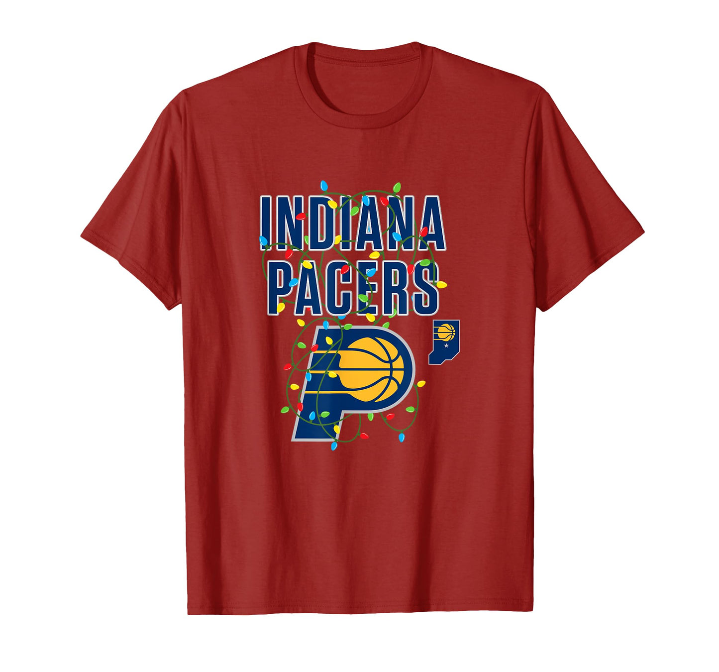 NBA Indiana Pacers Christmas Lights Holiday T-Shirt