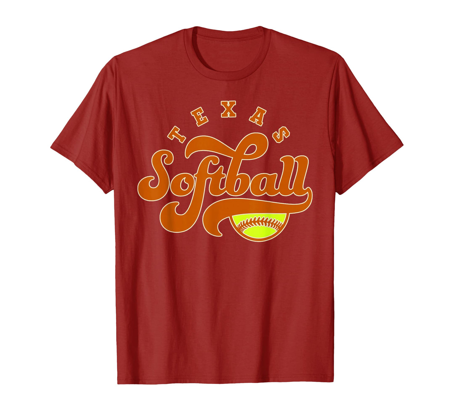 Texas Softball Vintage Mens Kids Team Retro Softball Fan T-Shirt
