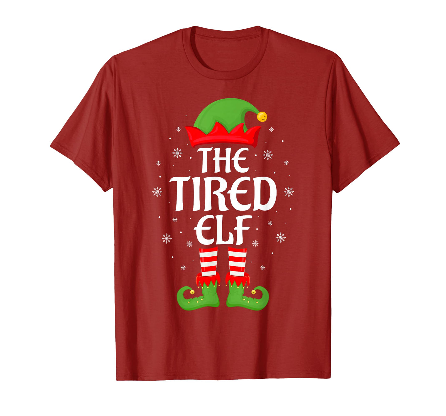 Tired Elf Xmas Family Matching Elf Squad Christmas T-Shirt