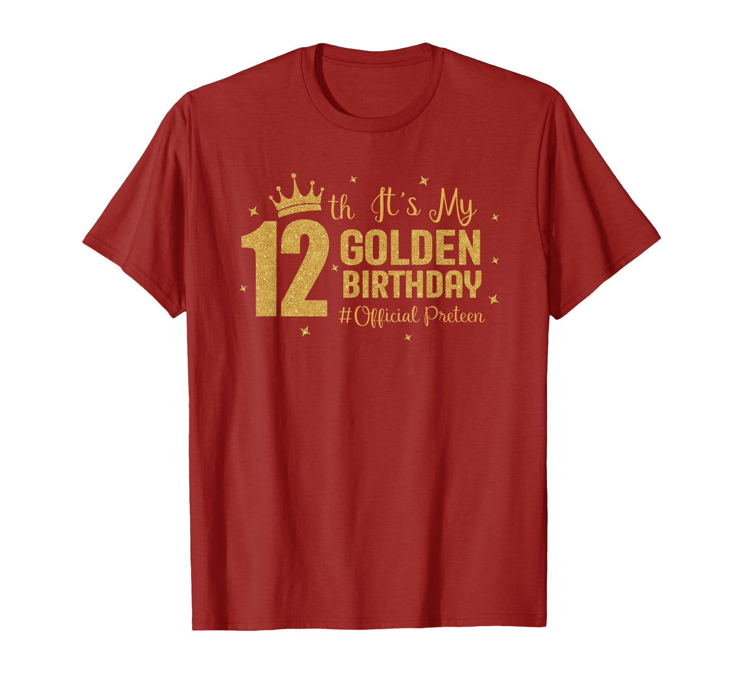 It's My 12th Golden Birthday Official Preteen 12 Year Old T-Shirt