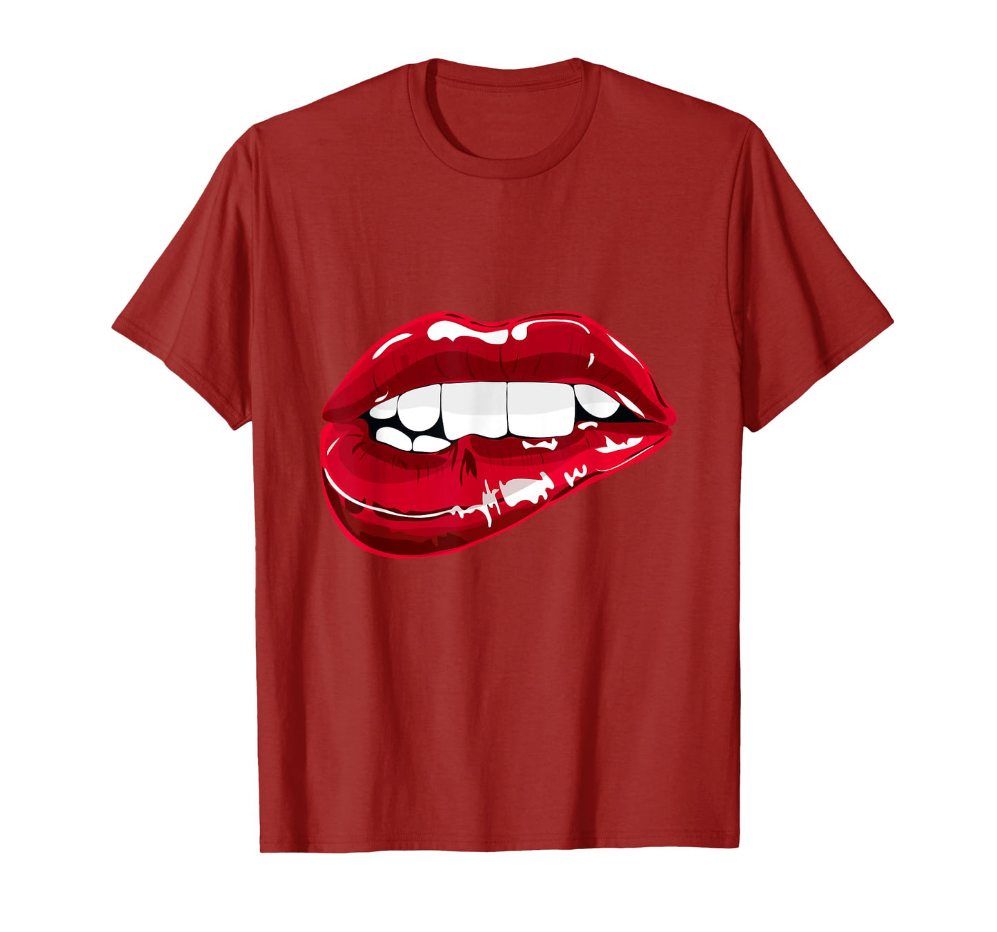 Enjoy Cool Women Graphic Lips Tee shirts, Women Red Lips Fun T-Shirt