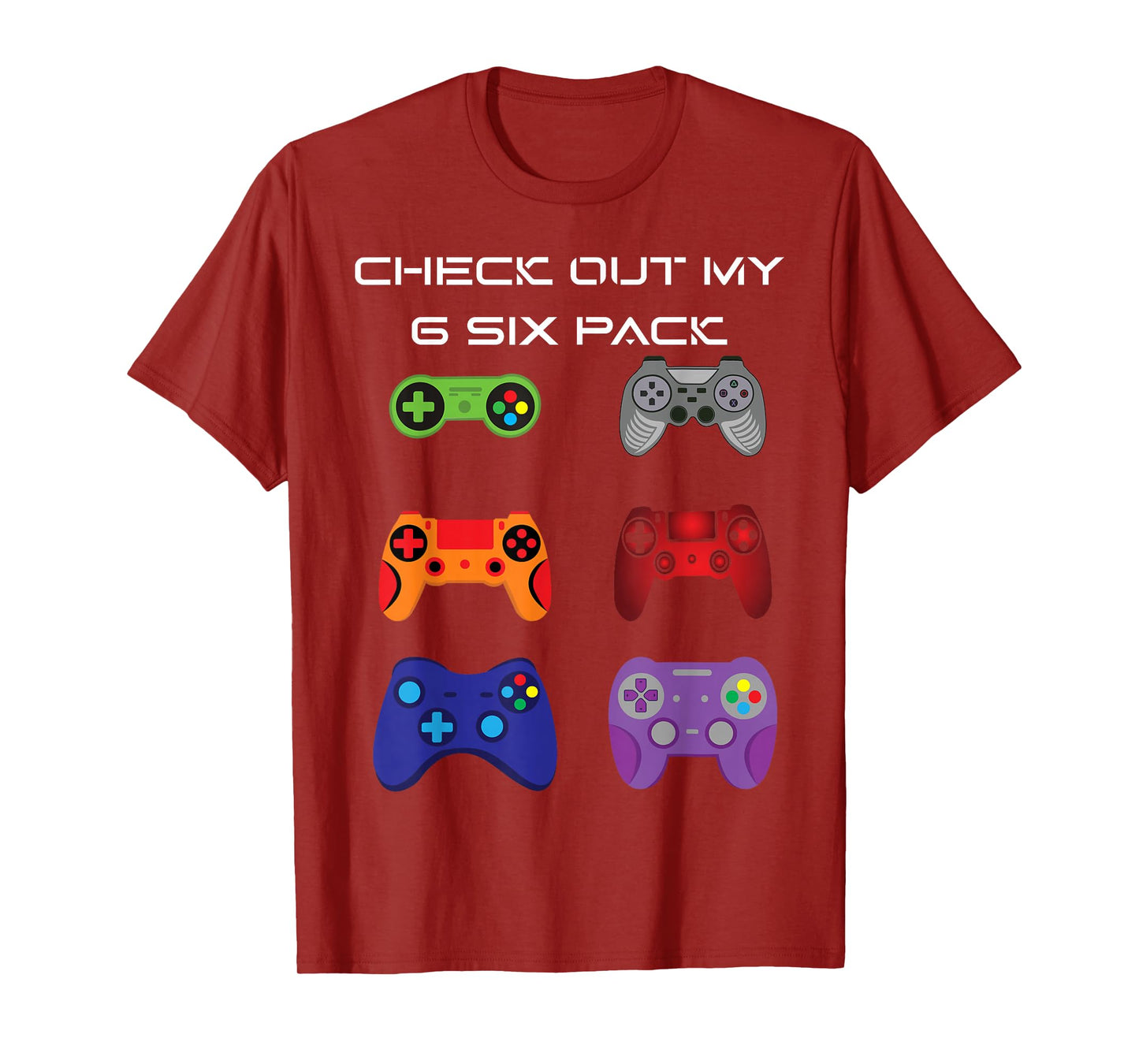 Check Out My 6 Six Pack Gamer Video Controller T-Shirt
