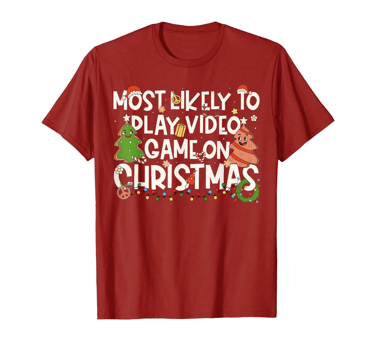 Most Likely to Play Video Games On Christmas Family Matching T-Shirt