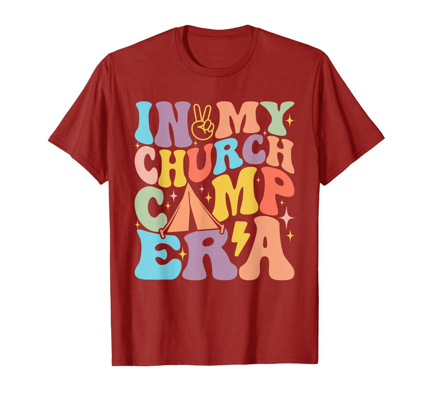 In My Groovy Church Camp Era Summer Vacation Camping Squad T-Shirt