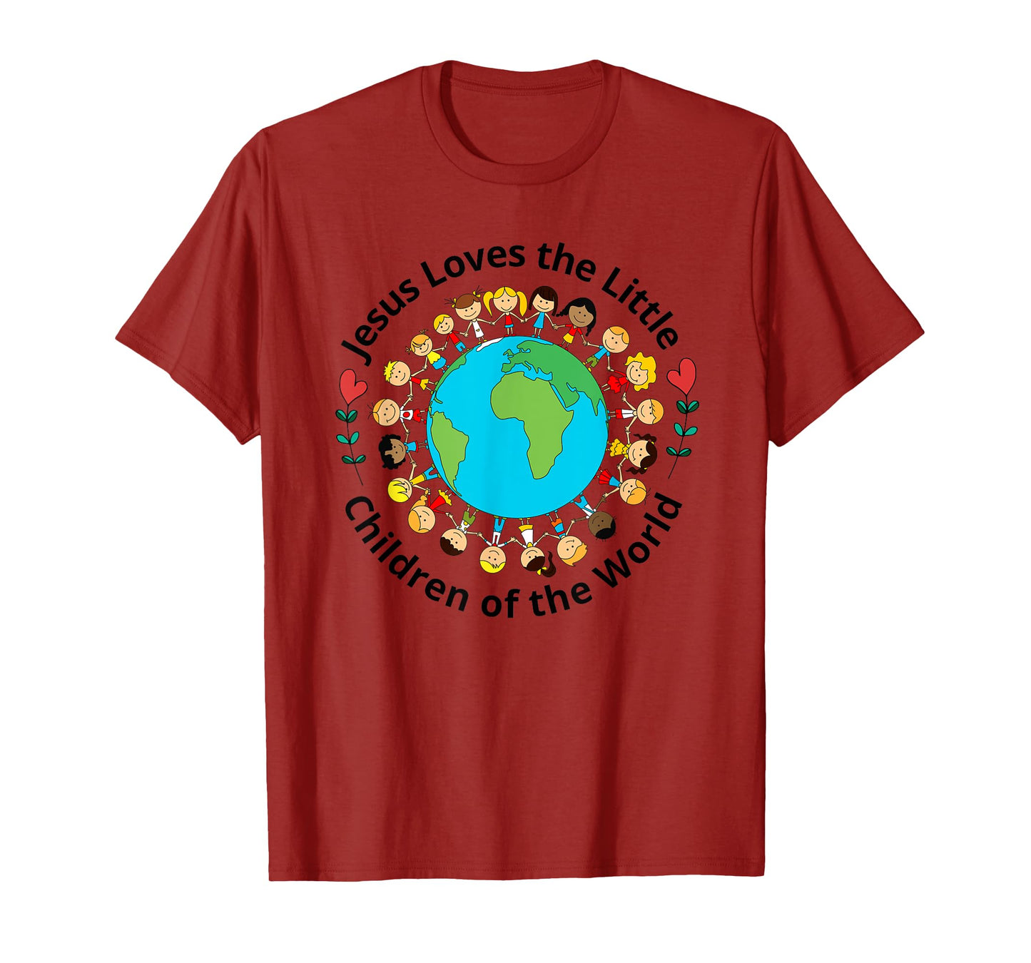 Jesus Loves Children Of World Christian Mother Teacher Kids T-Shirt