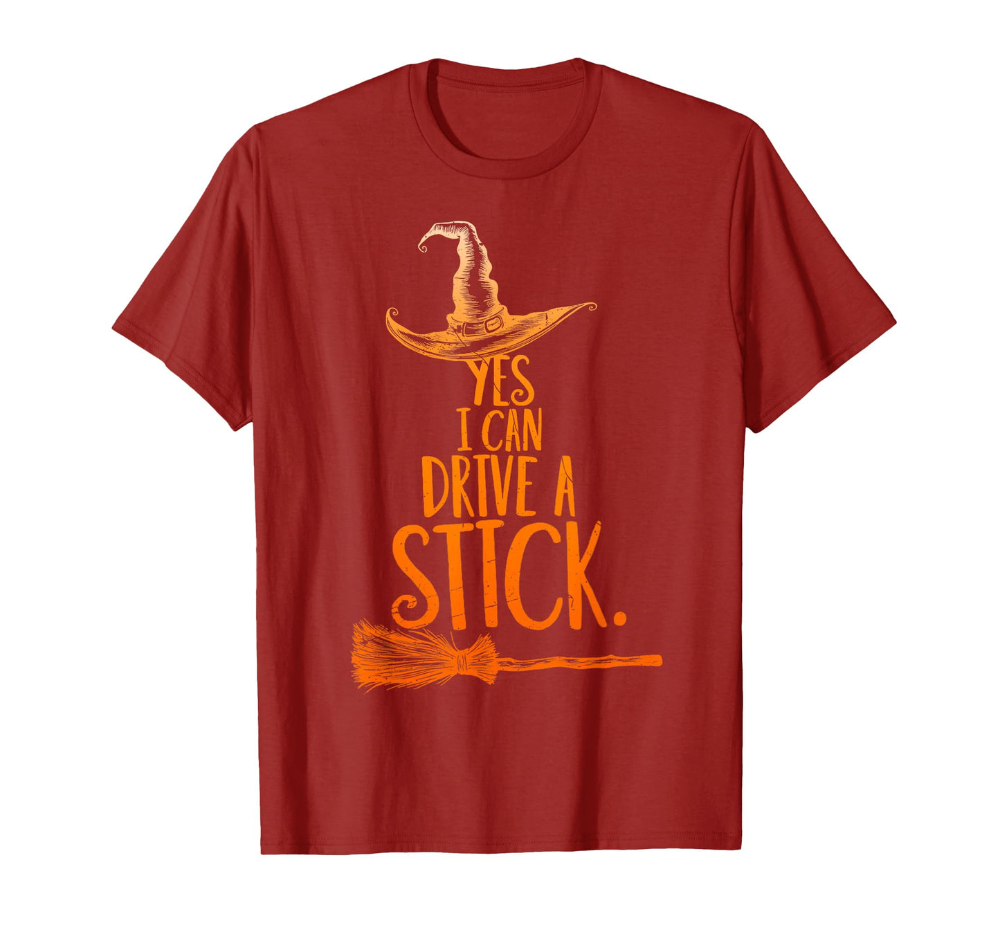 Yes I Can Drive A Stick Funny Halloween Spooky Witch T-Shirt