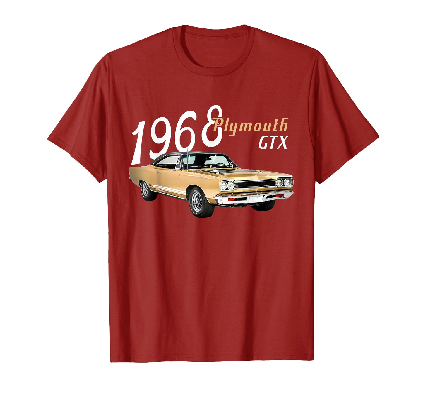 1968 68 Plymouth GTX Classic Vintage Old Car USA Flag T-Shirt