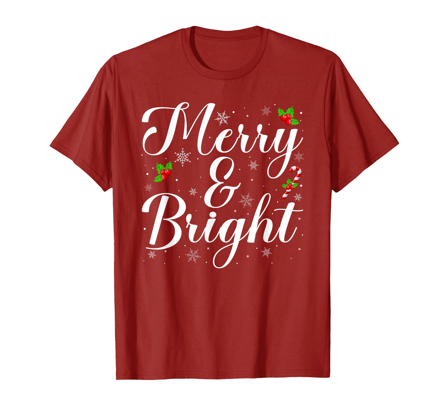 Merry and Bright Xmas Lights Christmas Pajamas T-Shirt