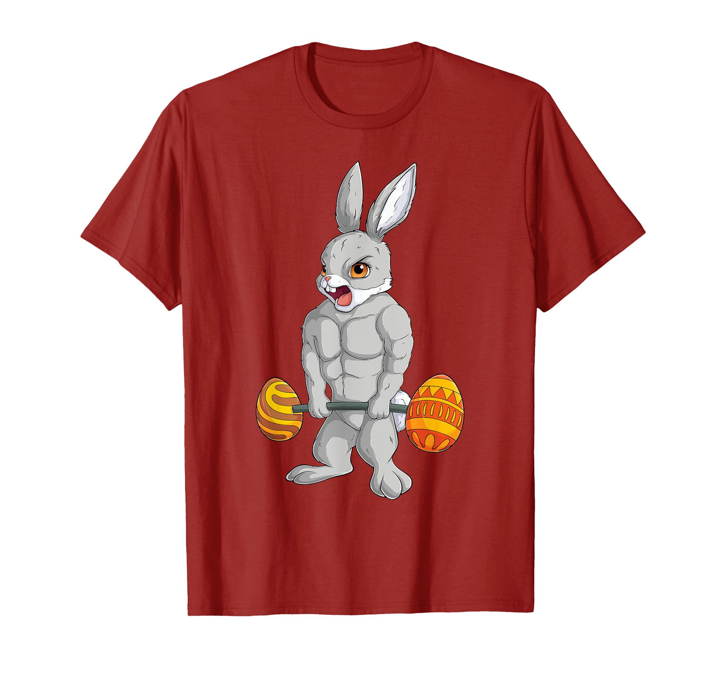 Weightlifting fitness gym happy easter bunny lifting eggs T-Shirt