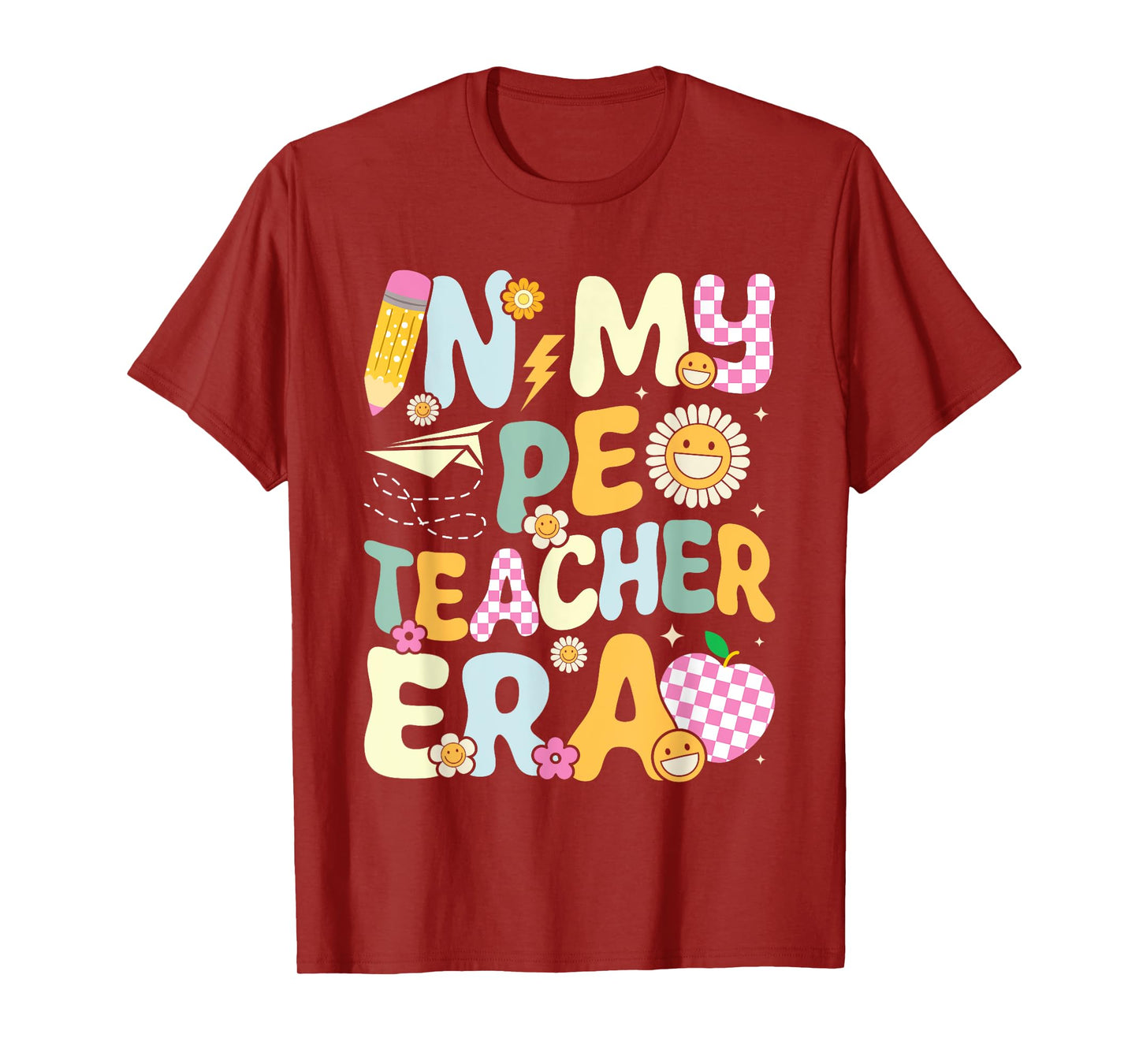 Retro In My PE Teacher Era Physical Education Groovy Women T-Shirt
