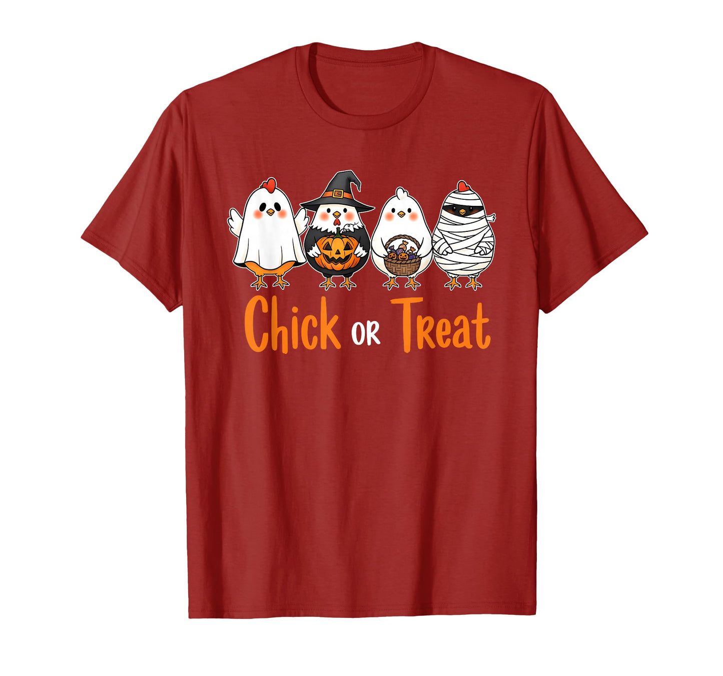 Chick Or Treat Funny Halloween Witch Spooky Cute Chicken T-Shirt