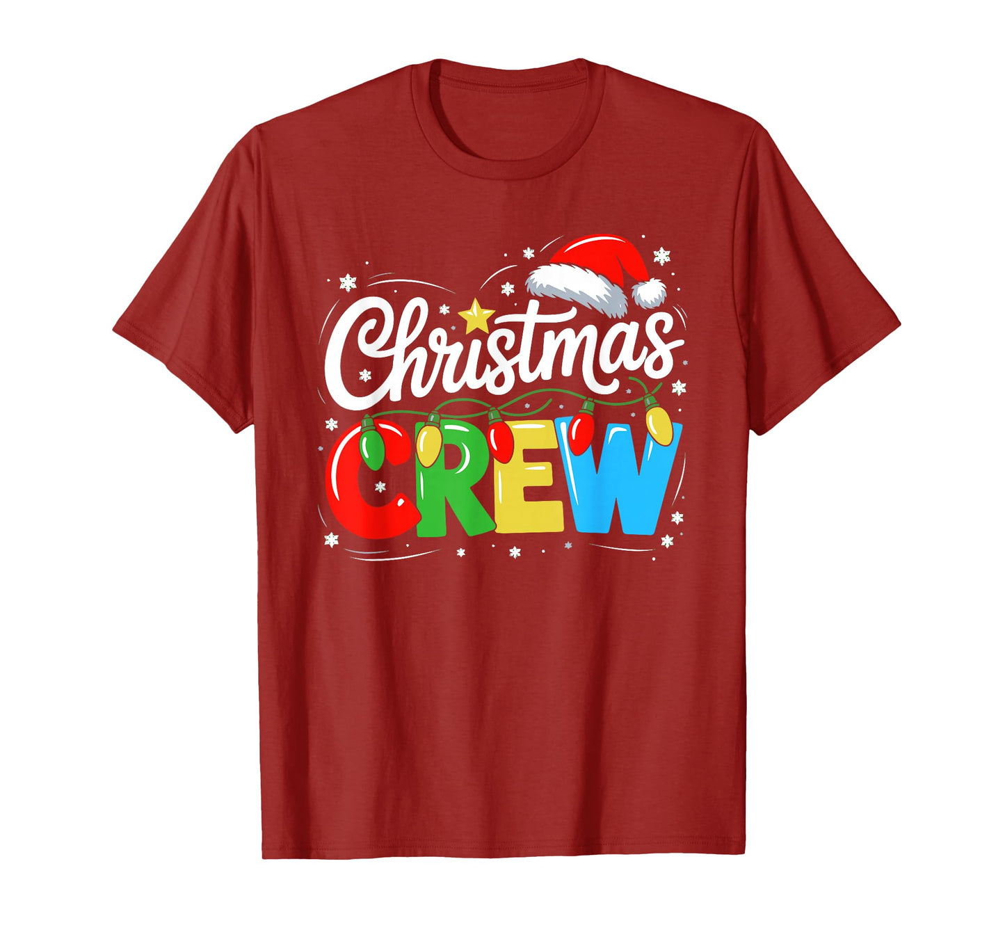 Christmas Crew Reindeer Antlers Santa Family Men Women Kids T-Shirt