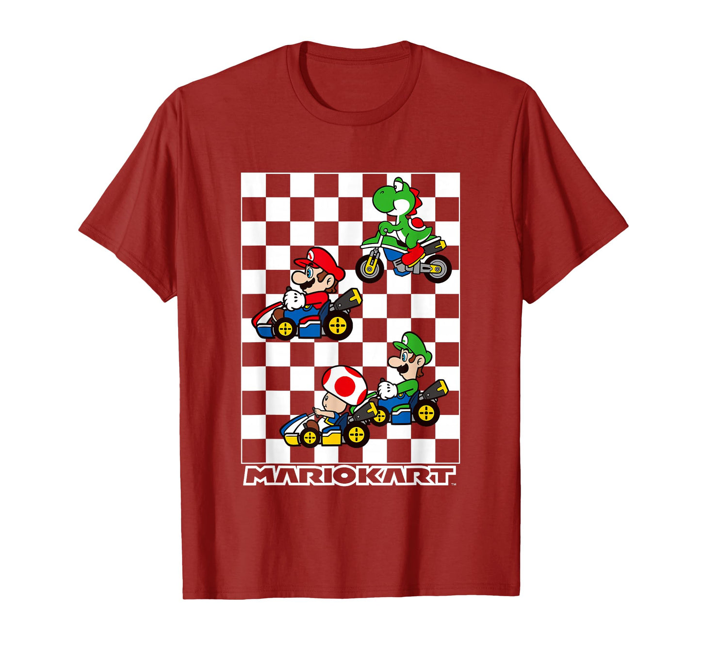 Mario Kart Racing Big Nintendo 4 Character Portrait T-Shirt
