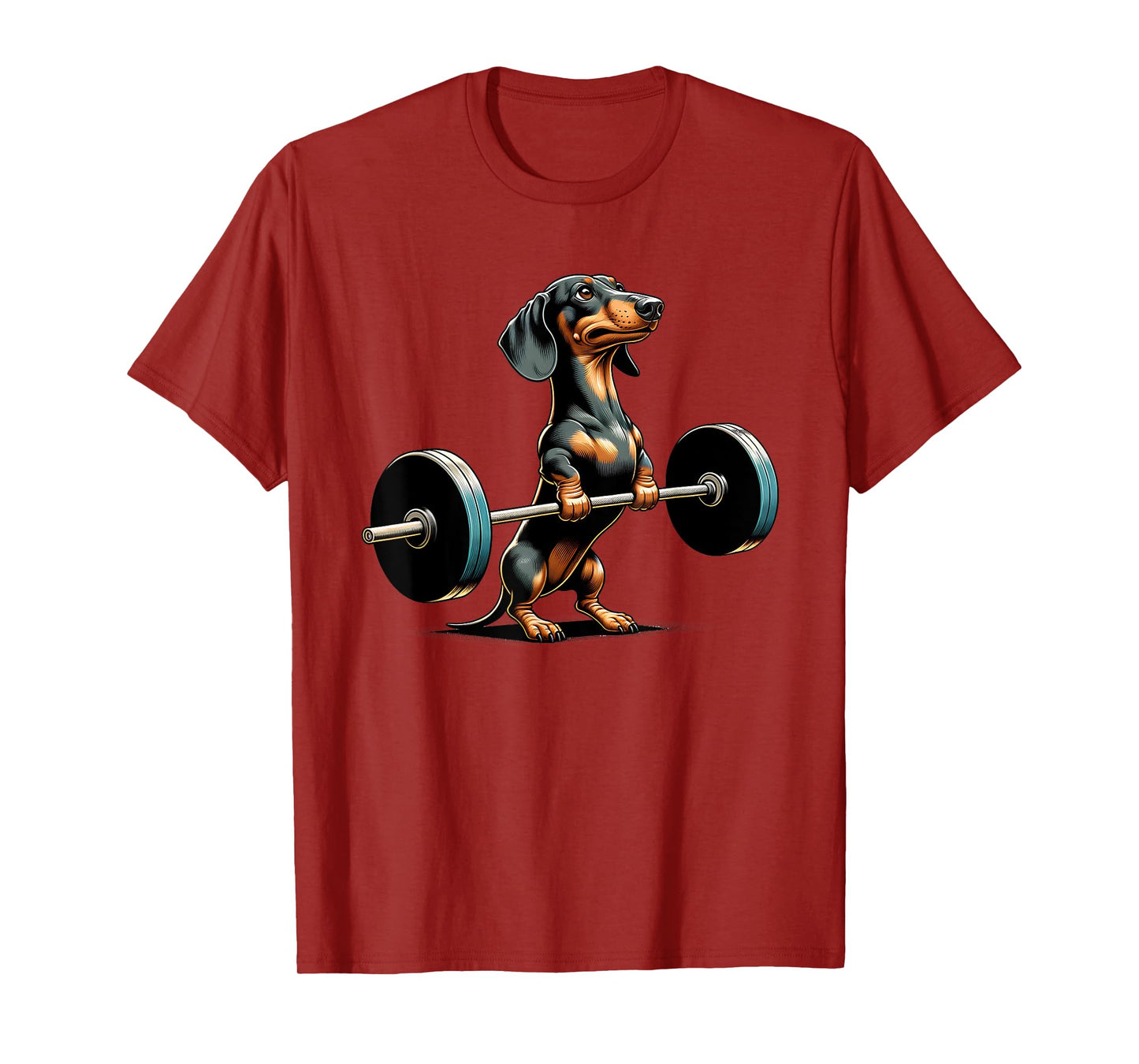 Dachshund Deadlift Weightlifing Fitness Workout Gym Lover T-Shirt