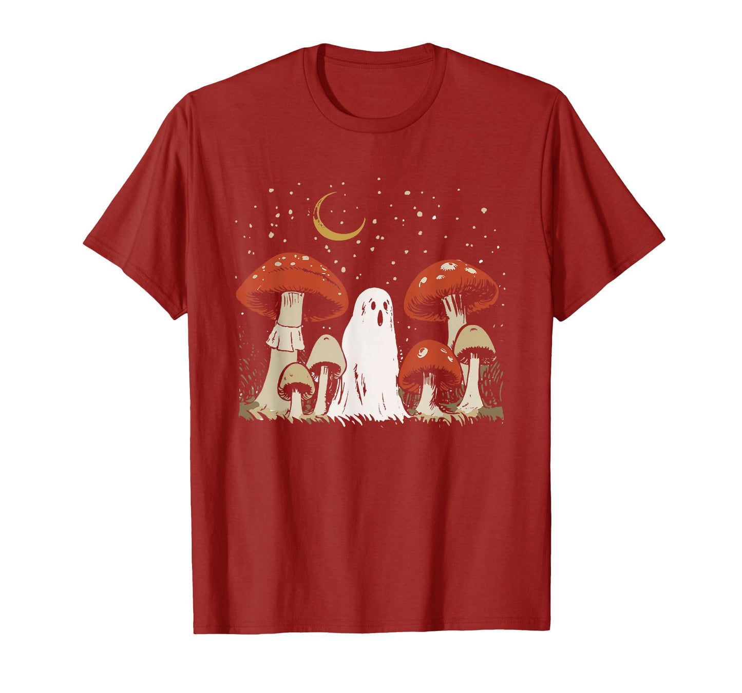 Halloween Mushroom Ghost Vintage Grunge 90 Aesthetic Graphic T-Shirt