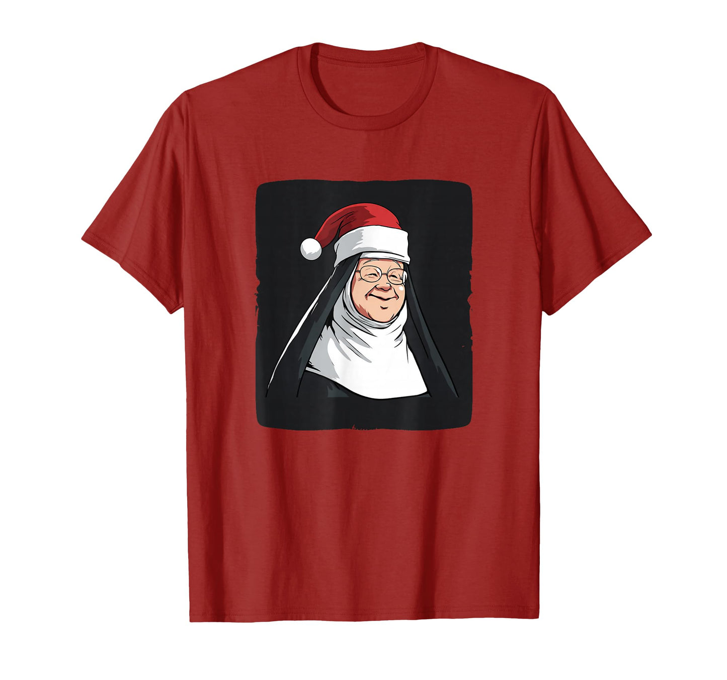 Christmas Nun in Santa Hat for Boys and Girls T-Shirt