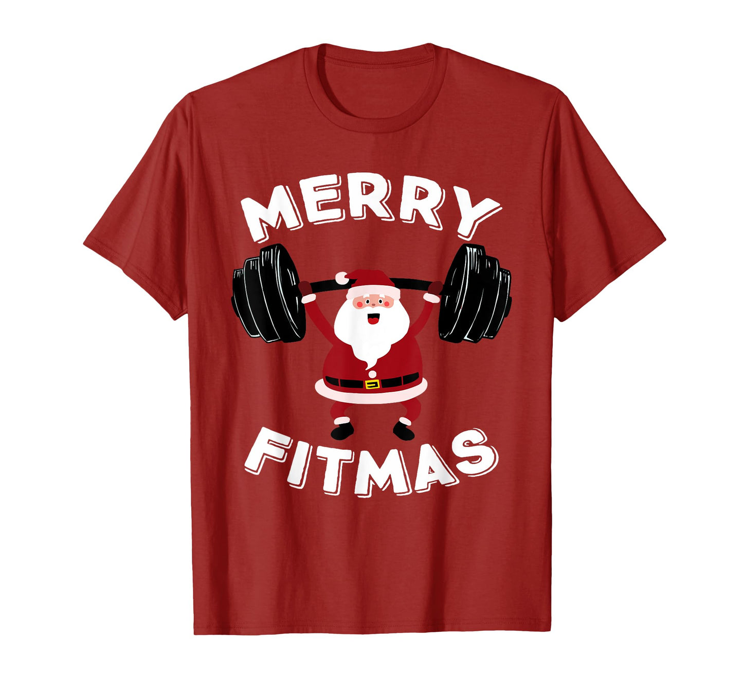 Merry Fitmas Christmas Powerlifter Santa Claus Merry Fitmas T-Shirt