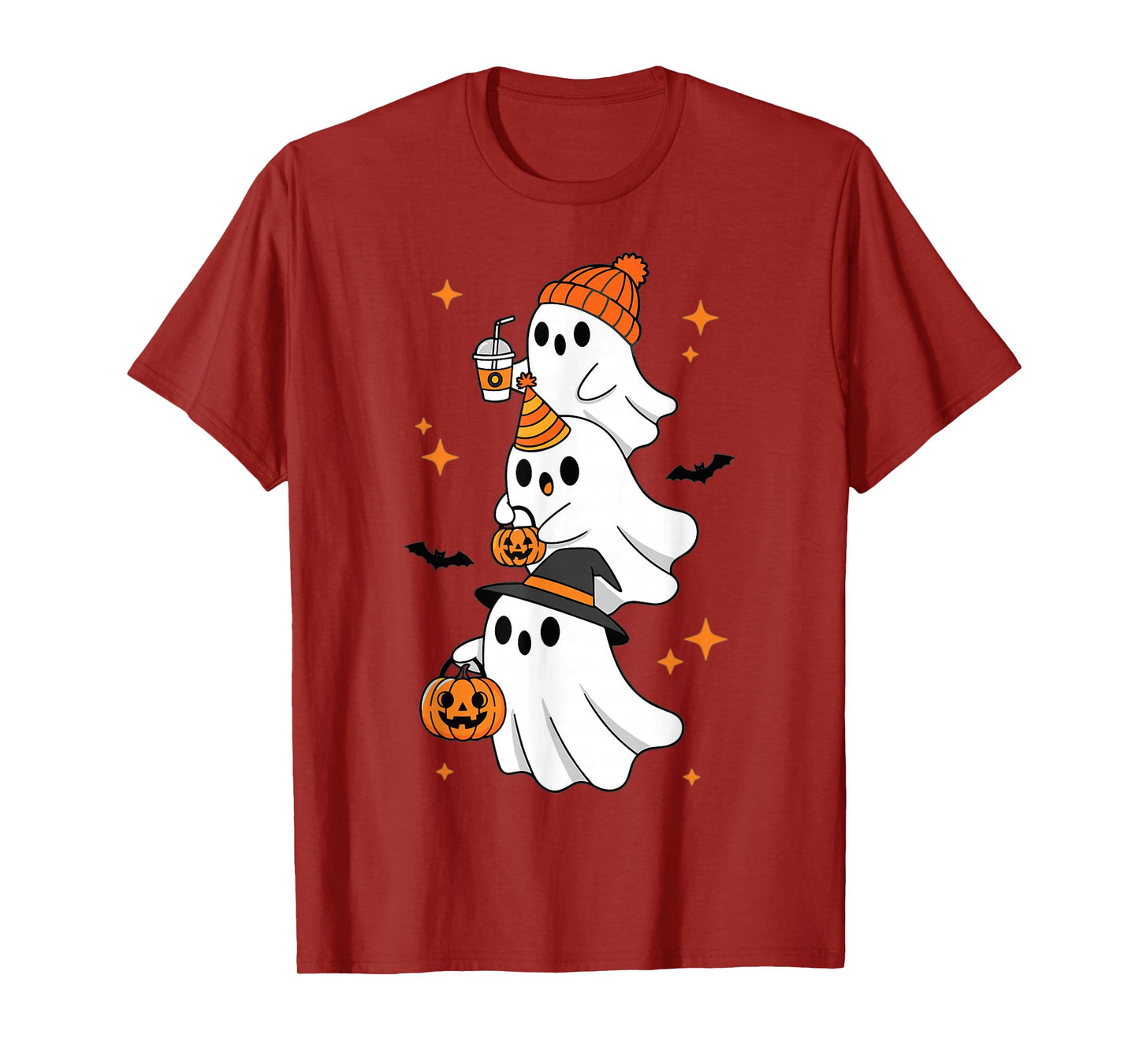Halloween Ghosts Pumpkin Witch Hat Cute Party T-Shirt