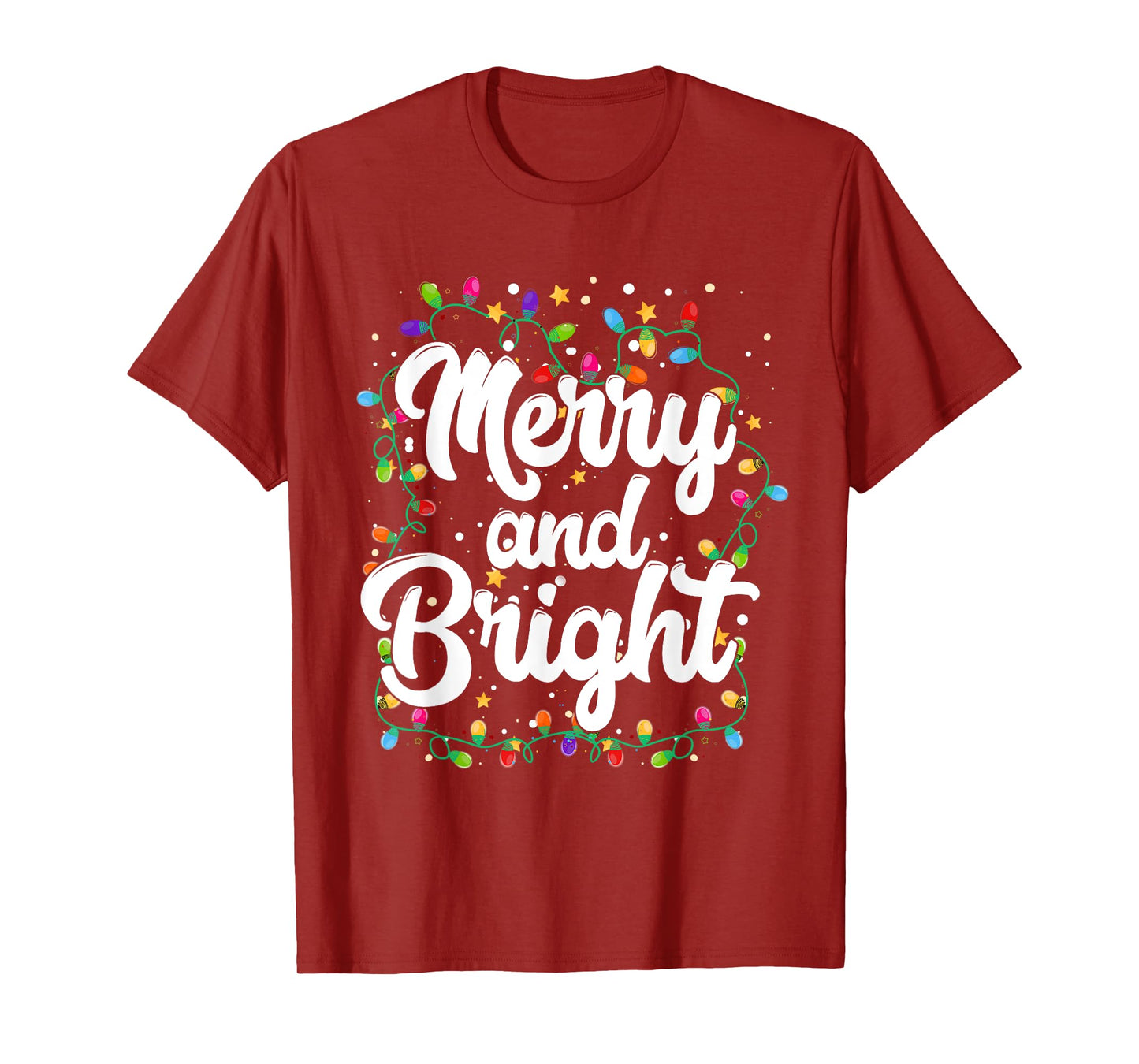 Merry and Bright Funny Christmas Xmas Lights Pajamas Family T-Shirt